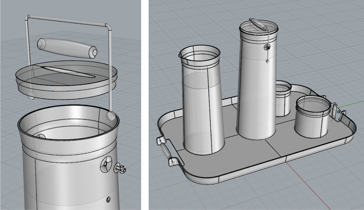 Boyer，coffee service，white，ceramics，