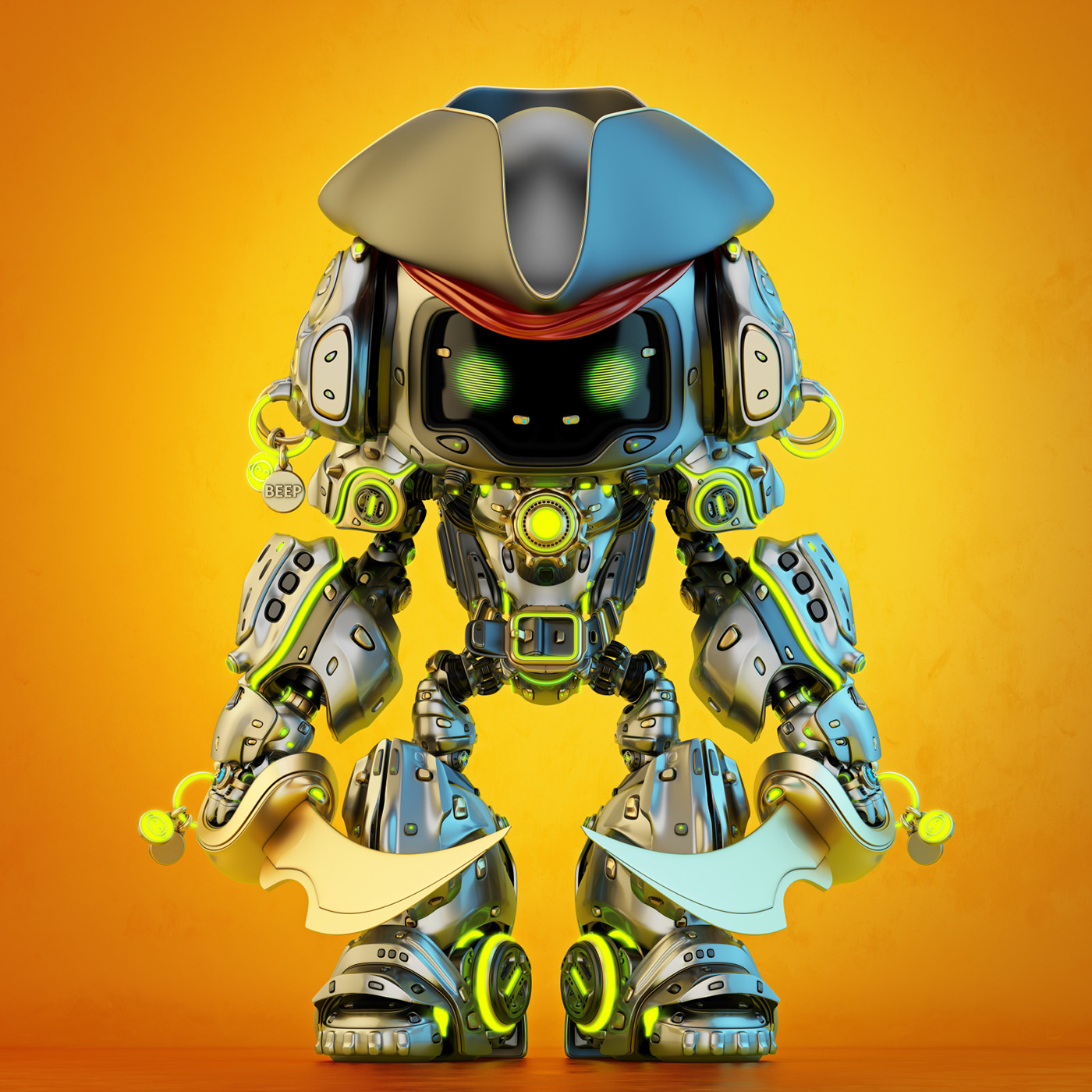 Pirate bot，Character design，illustration，graphic design ，