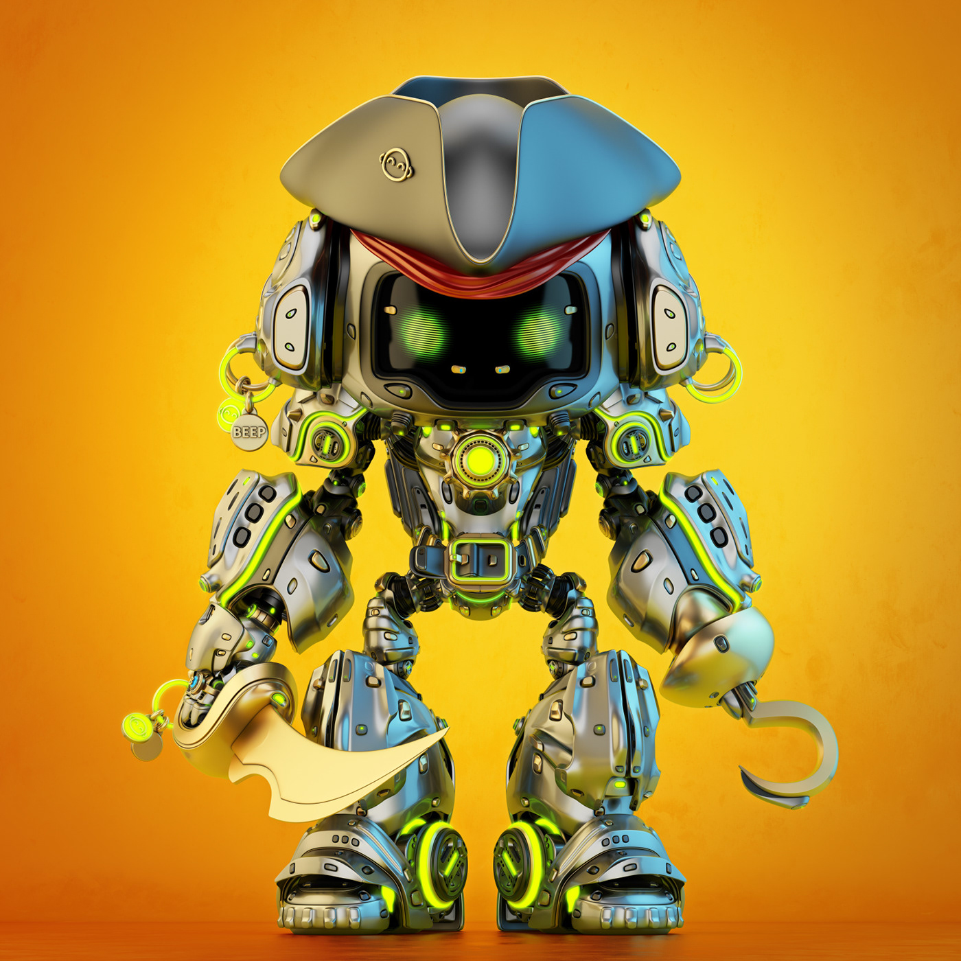Pirate bot，Character design，illustration，graphic design ，