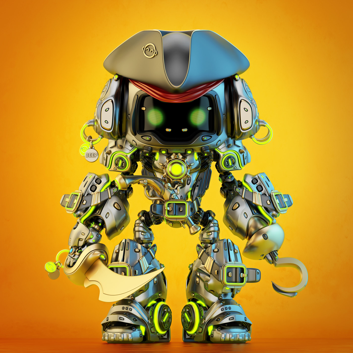 Pirate bot，Character design，illustration，graphic design ，