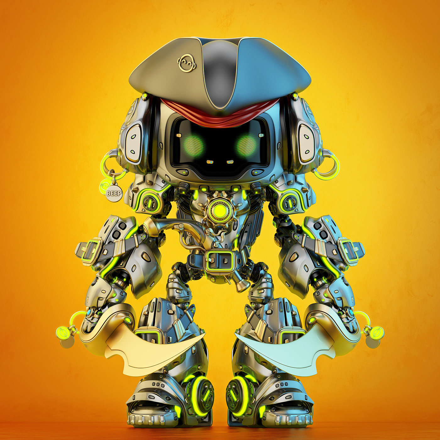 Pirate bot，Character design，illustration，graphic design ，