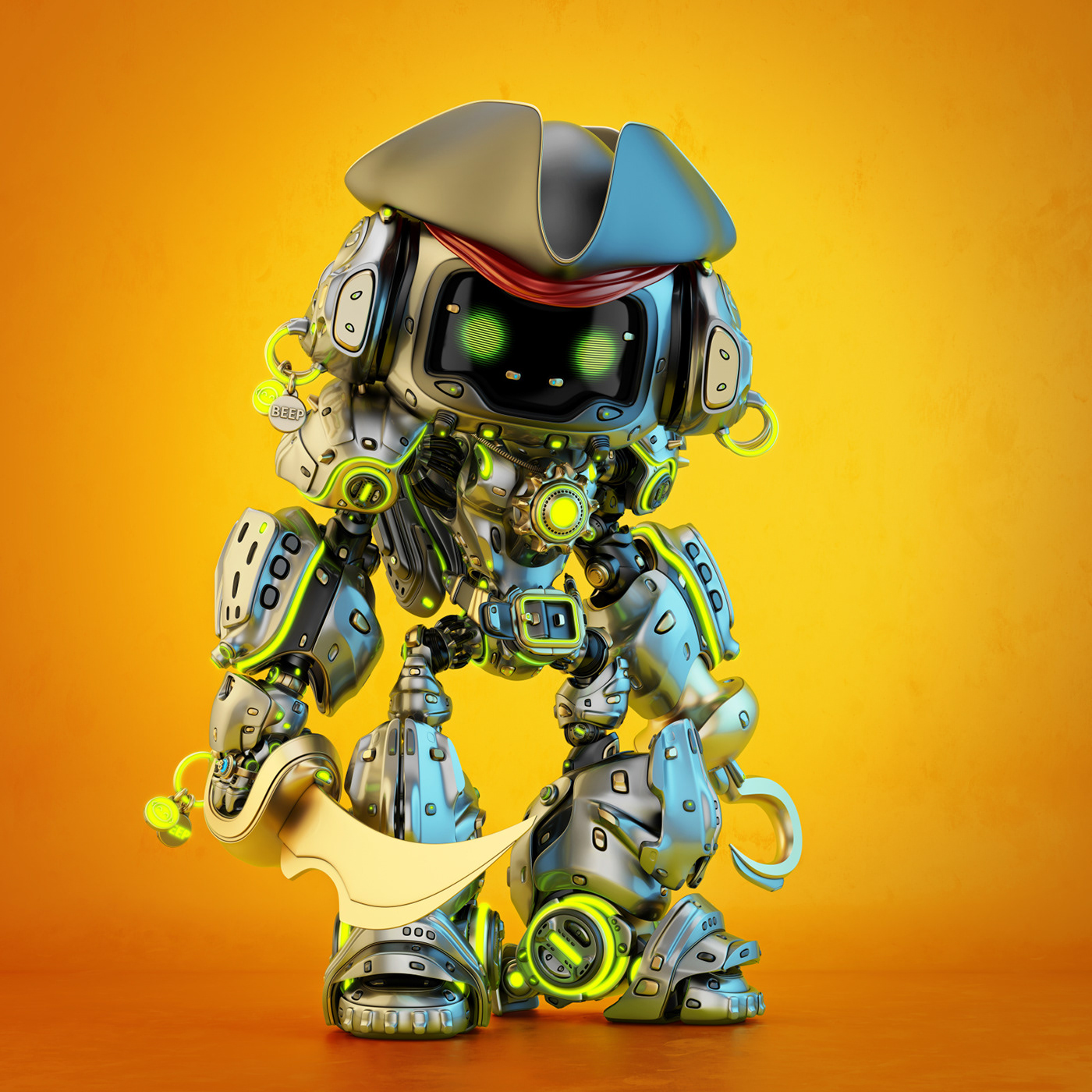 Pirate bot，Character design，illustration，graphic design ，