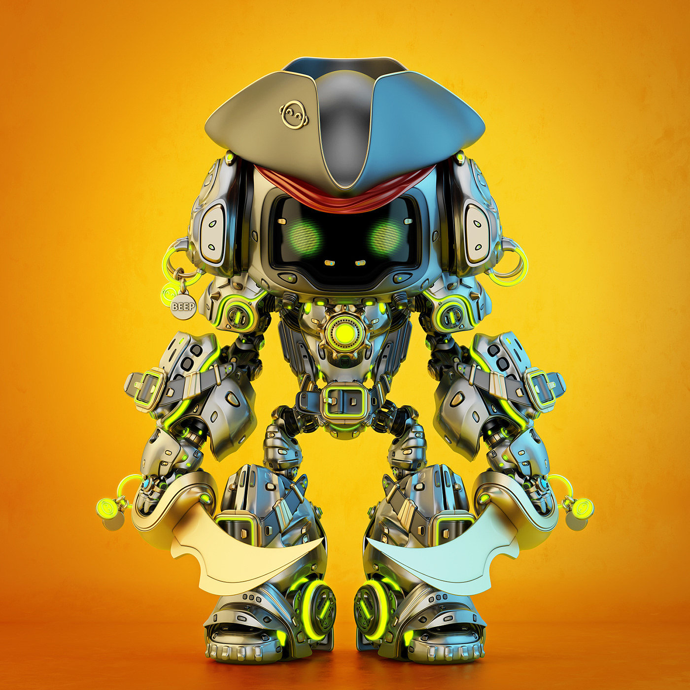 Pirate bot，Character design，illustration，graphic design ，