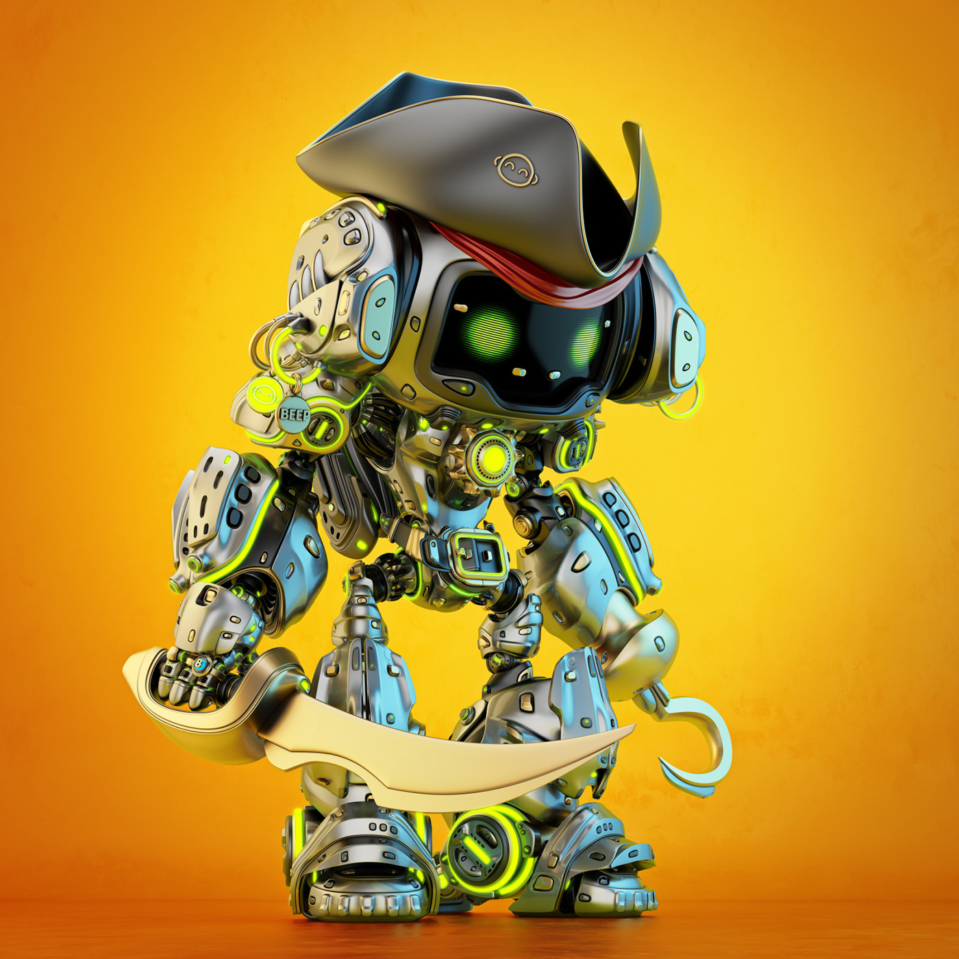 Pirate bot，Character design，illustration，graphic design ，