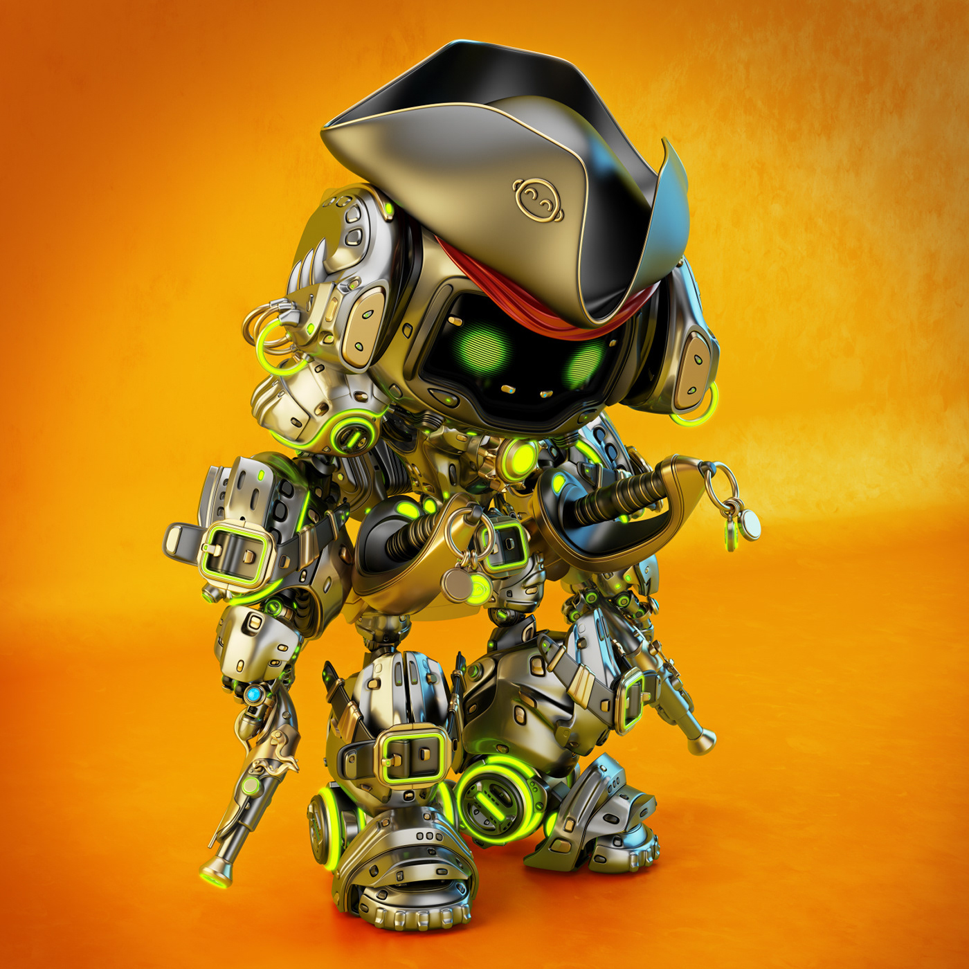 Pirate bot，Character design，illustration，graphic design ，