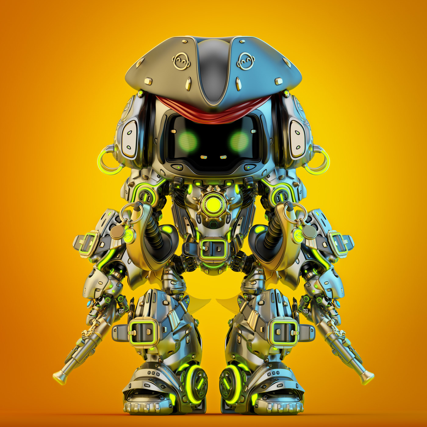 Pirate bot，Character design，illustration，graphic design ，