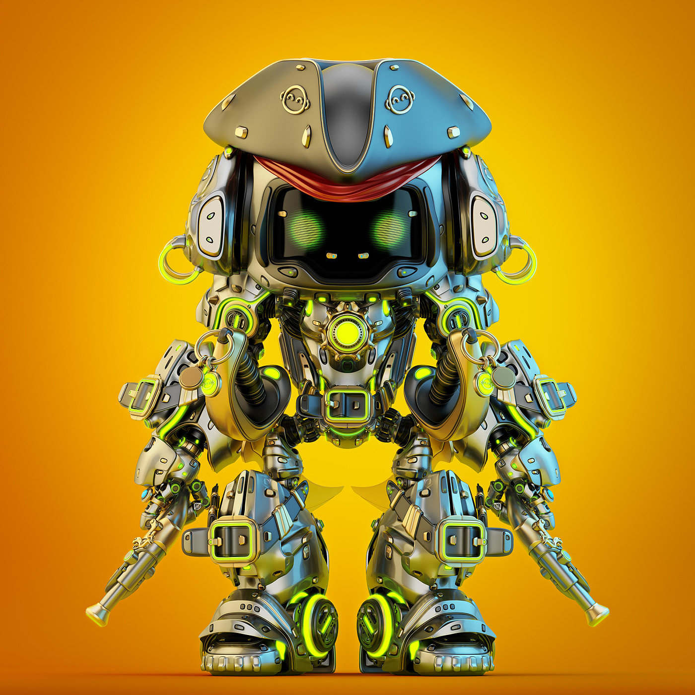 Pirate bot，人物设计，插图，图形设计，