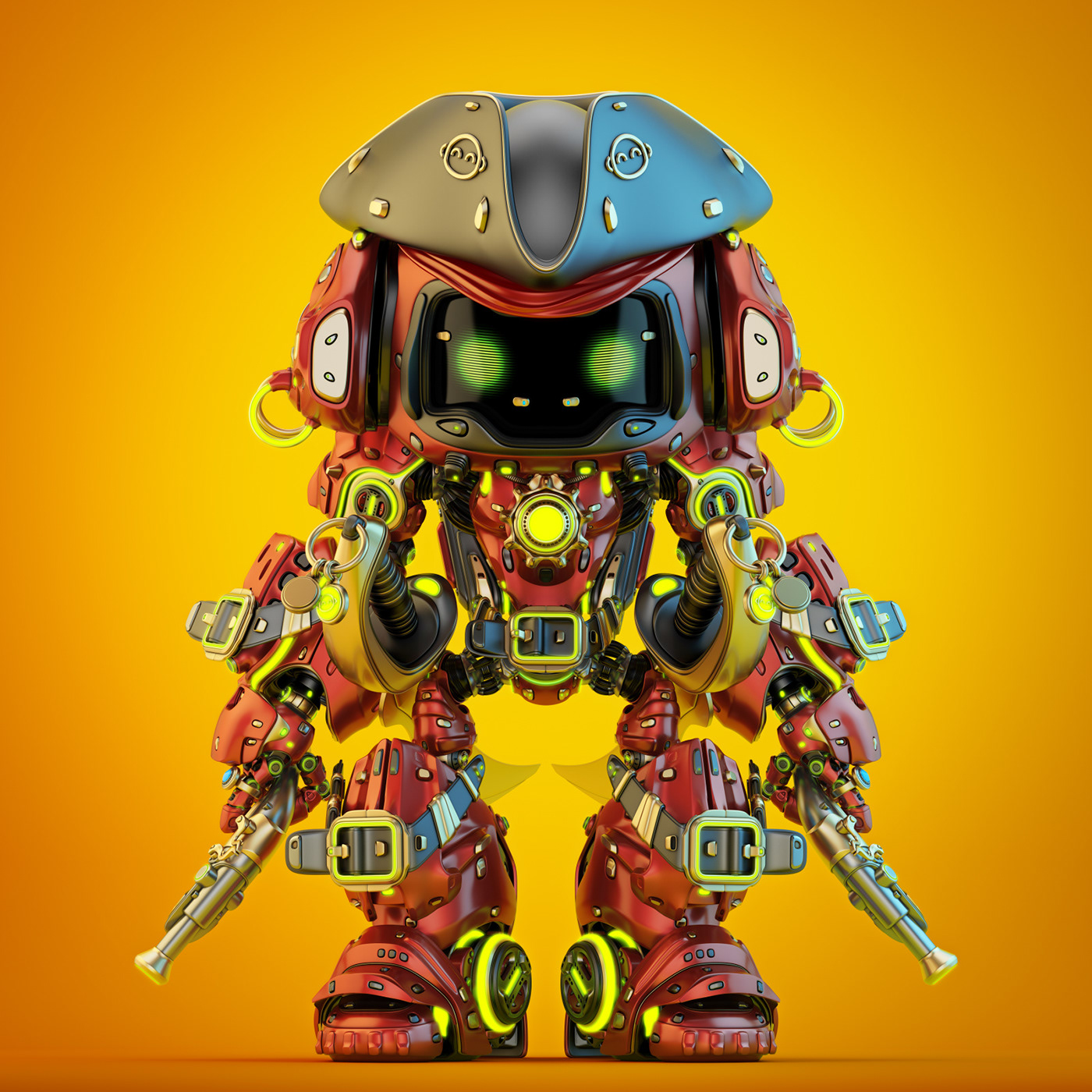 Pirate bot，Character design，illustration，graphic design ，