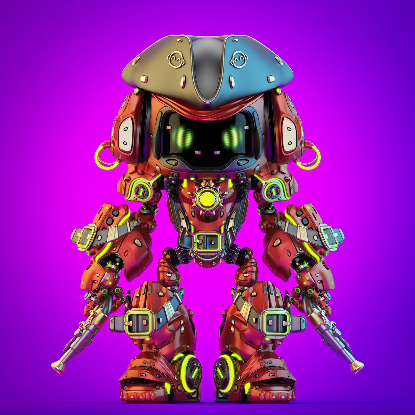 Pirate bot，Character design，illustration，graphic design ，