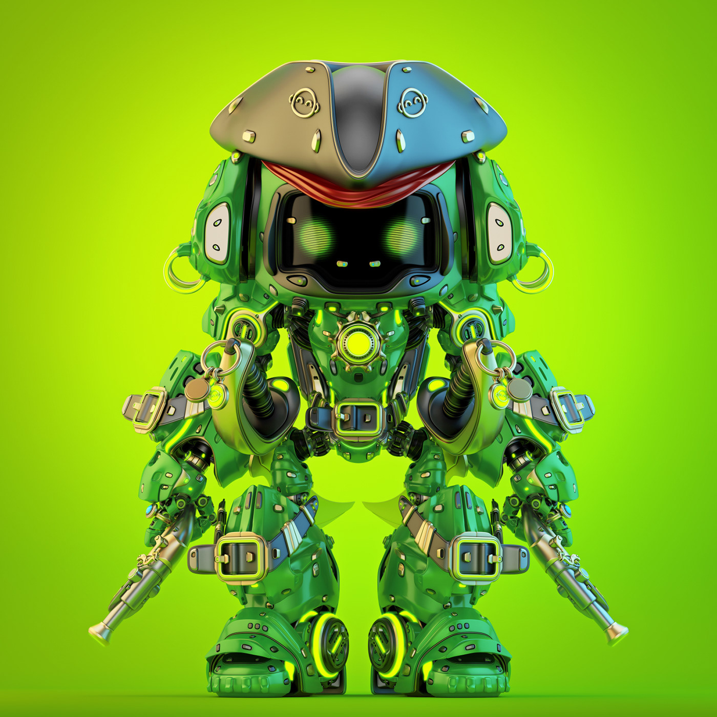 Pirate bot，Character design，illustration，graphic design ，