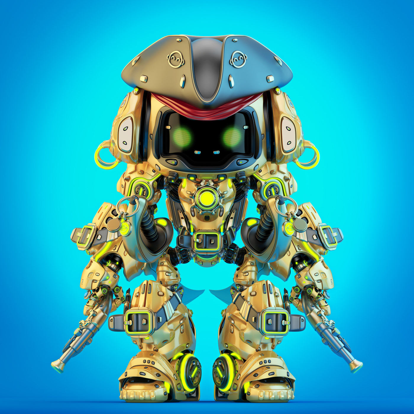 Pirate bot，Character design，illustration，graphic design ，
