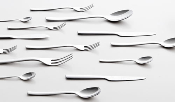 tableware，concise，knife，fork，spoon，Metal，