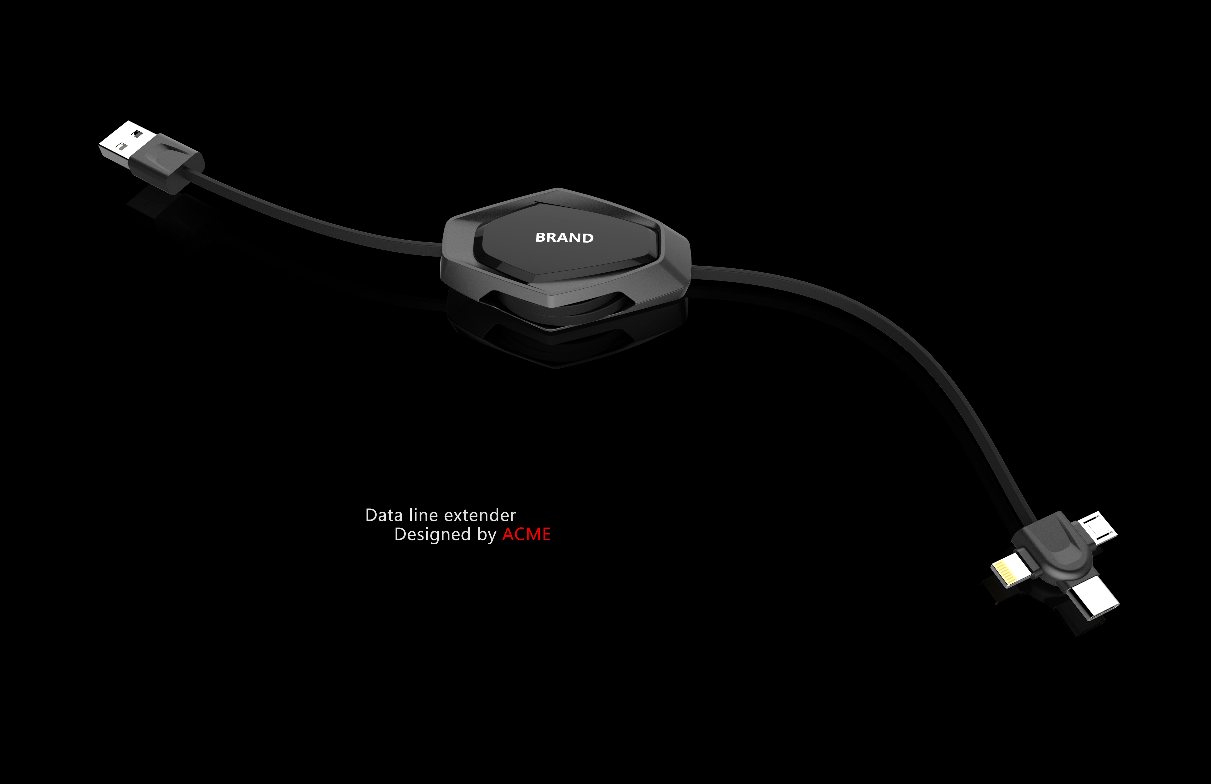 data line，Stretch，Digital accessories，Mobile Accessories，black，