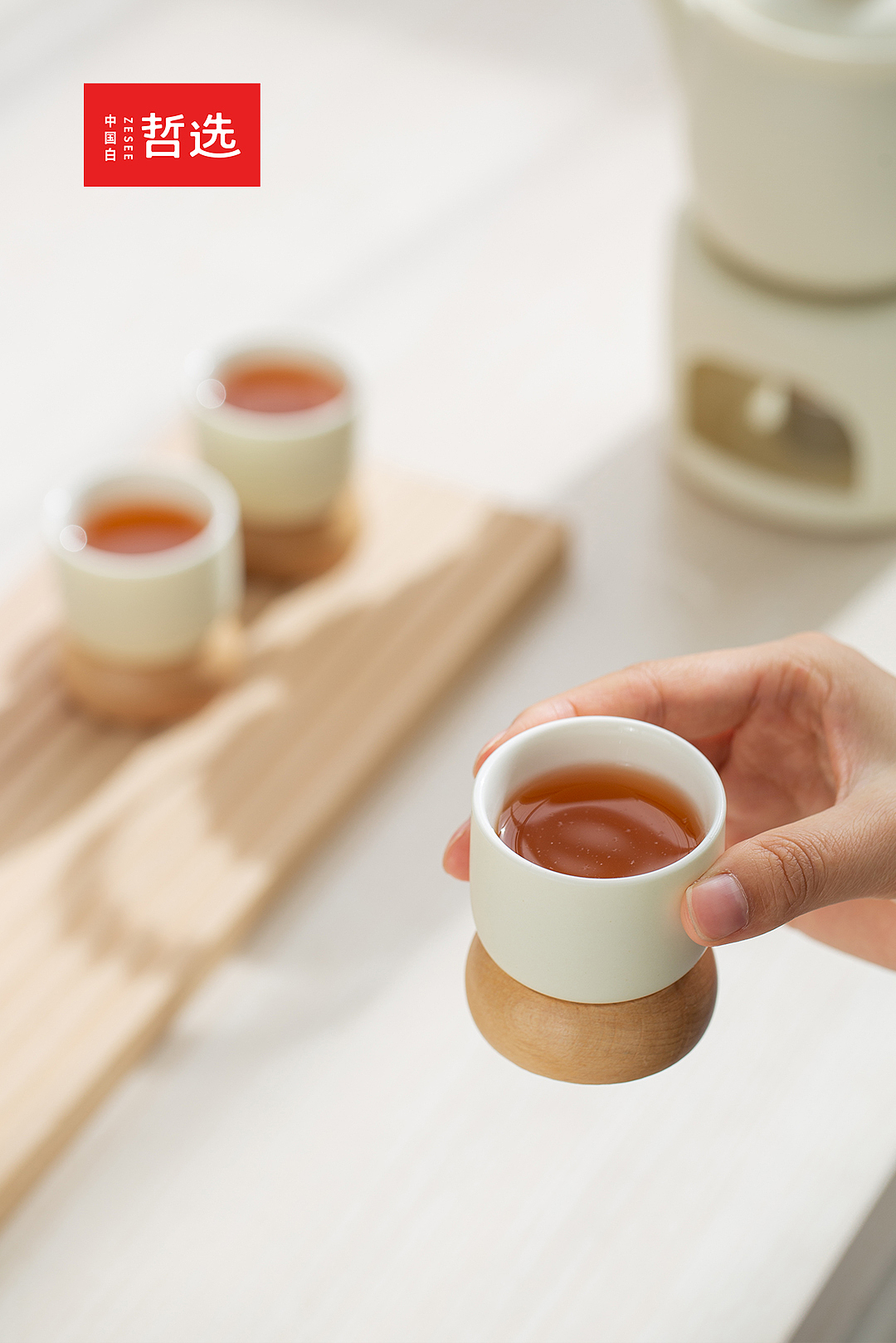 Boiling tea in a furnace，warm tea，ceramics，tea set，Dehua，Kung Fu Tea，cream yellow，