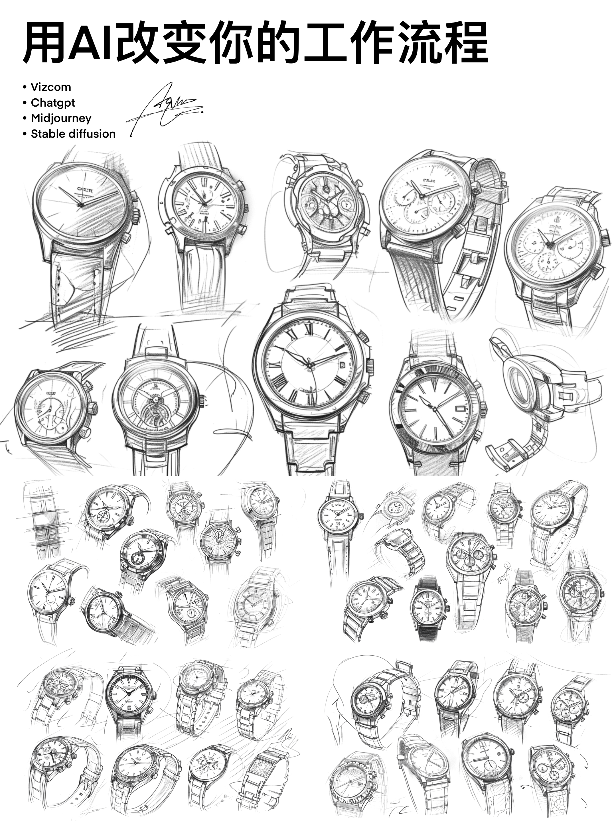 industrial design，AI Assisted，product，sketch，