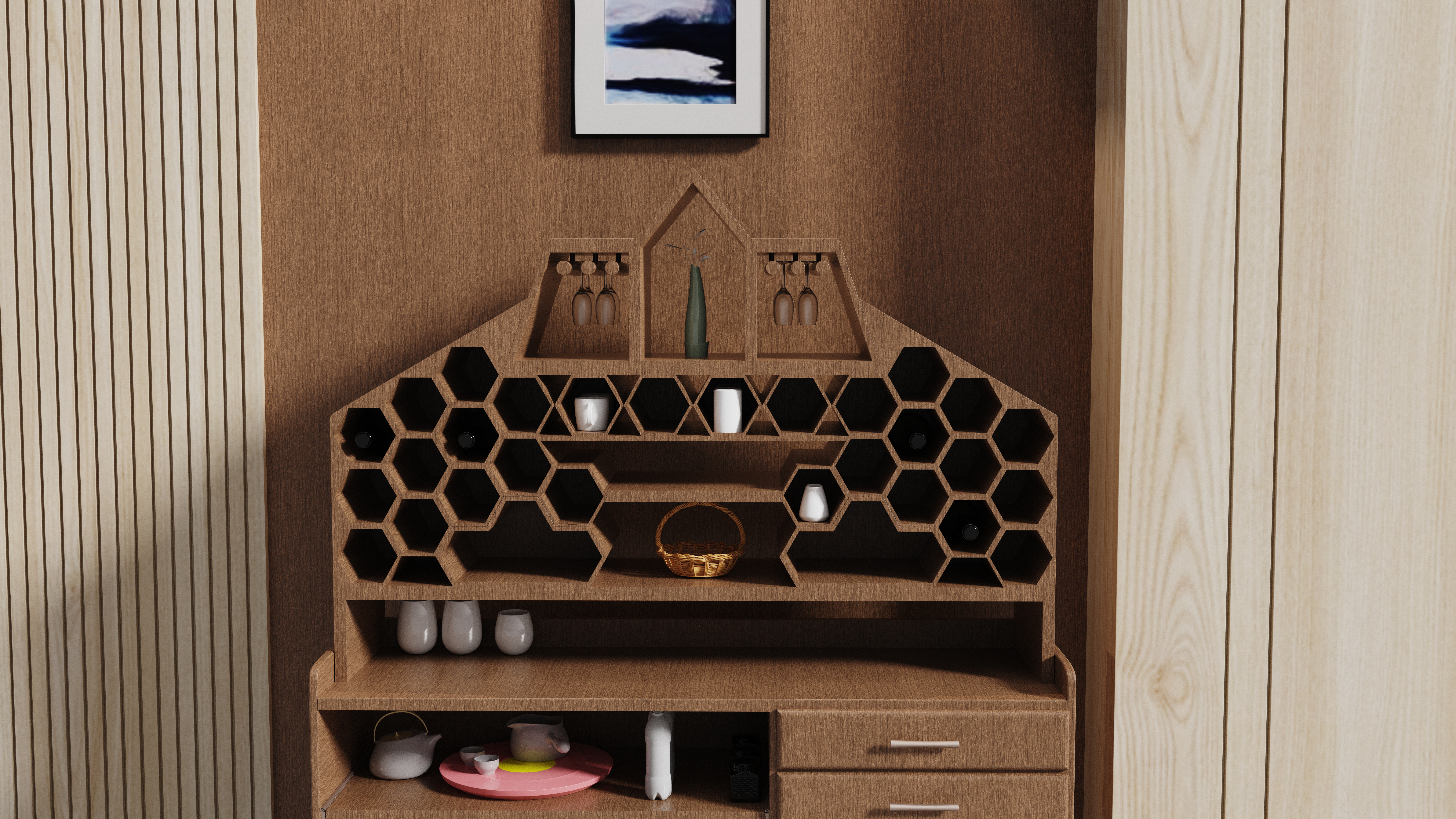 furniture design ，solid wood home，Product appearance design，