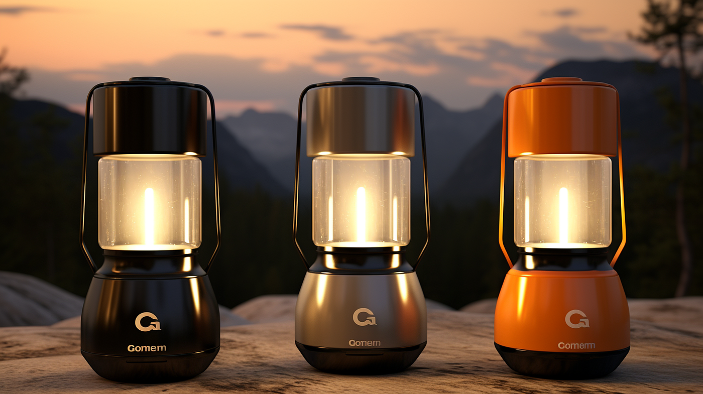 Camping lamp，outdoors，camping，Product appearance design，AIGC，