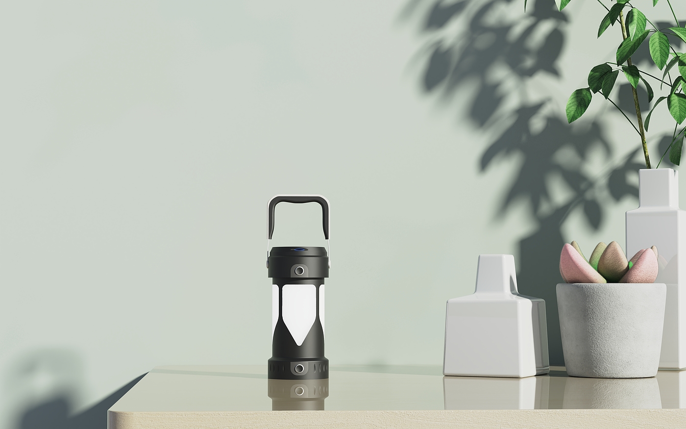 Camping lamp，AIGC，Product appearance design，