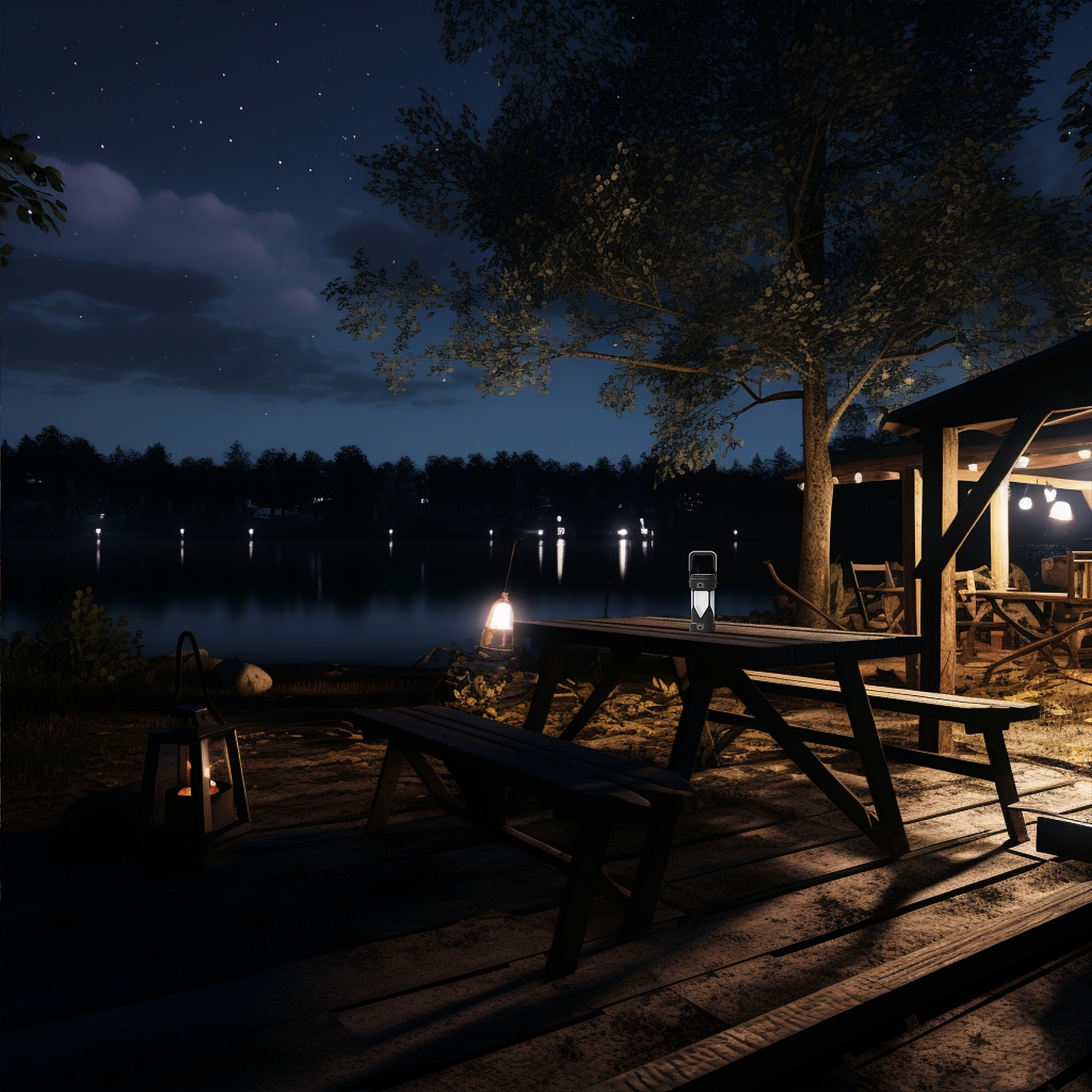Camping lamp，AIGC，Product appearance design，
