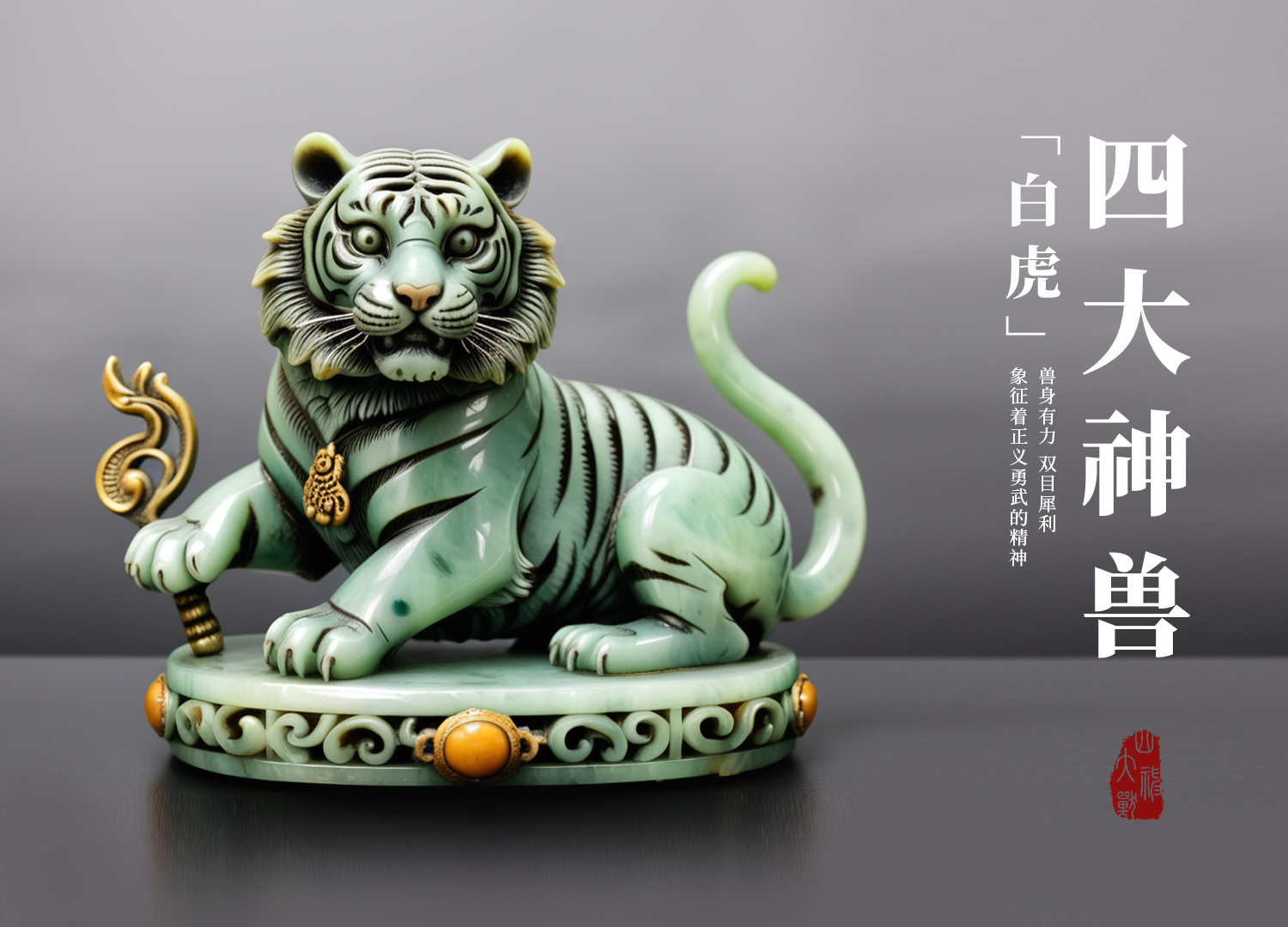 Arts and Crafts，Year of the Dragon，four god beast，Qinglong，white tiger，Basaltic，rosefinch，