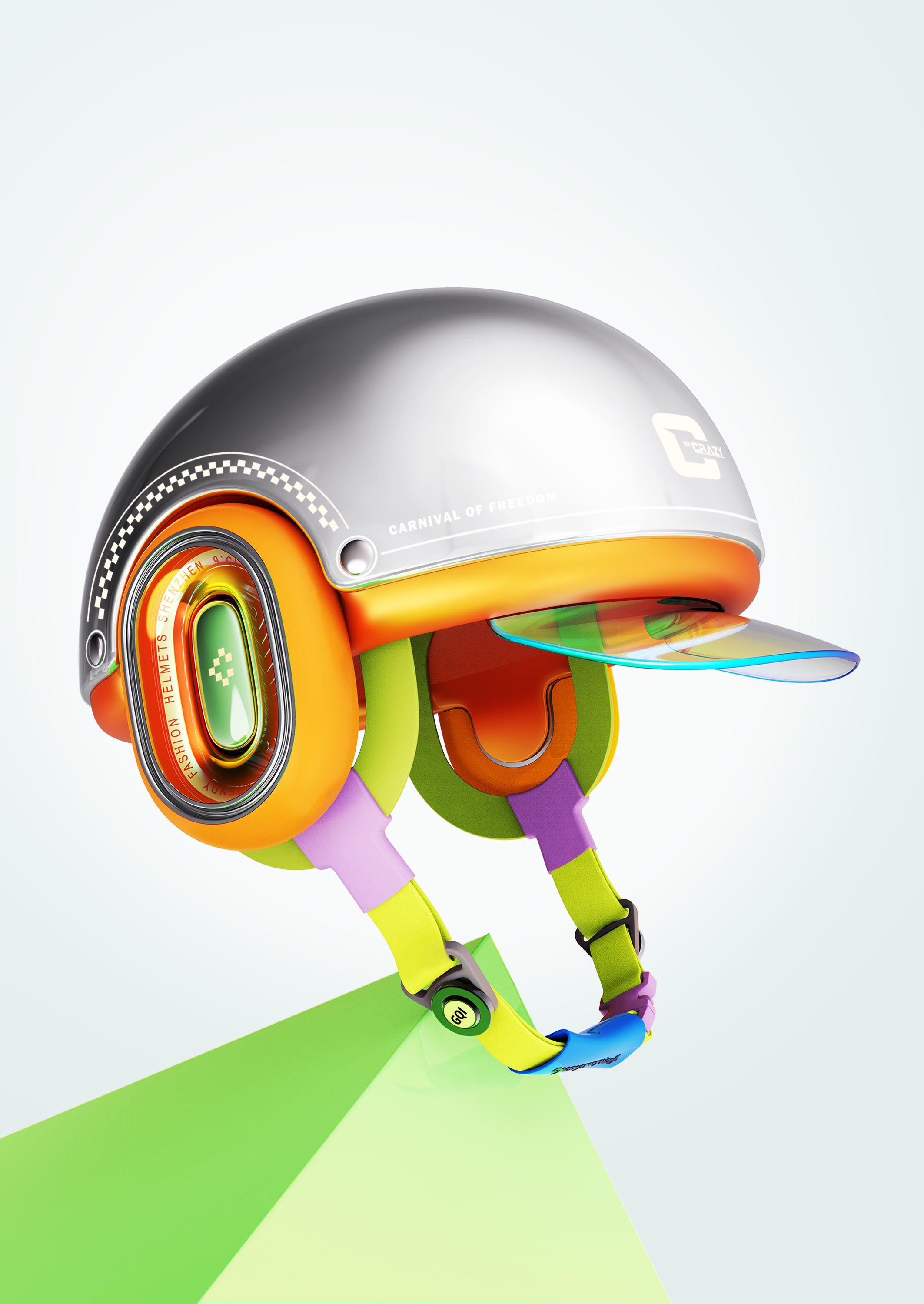 Space Technology，retro future ，Outdoor equipment，High-value helmet，Ride Plan，