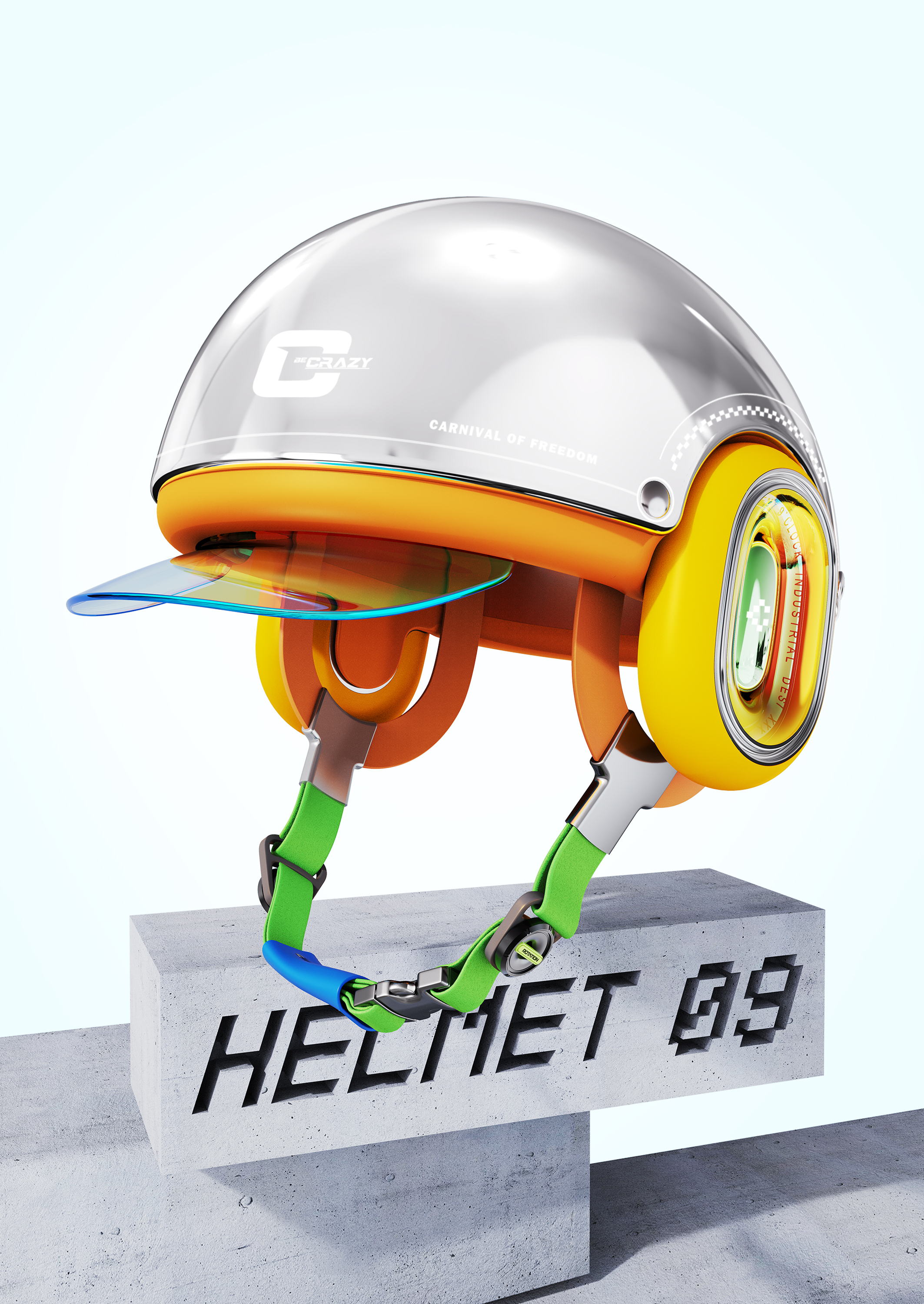 Space Technology，retro future ，Outdoor equipment，High-value helmet，Ride Plan，