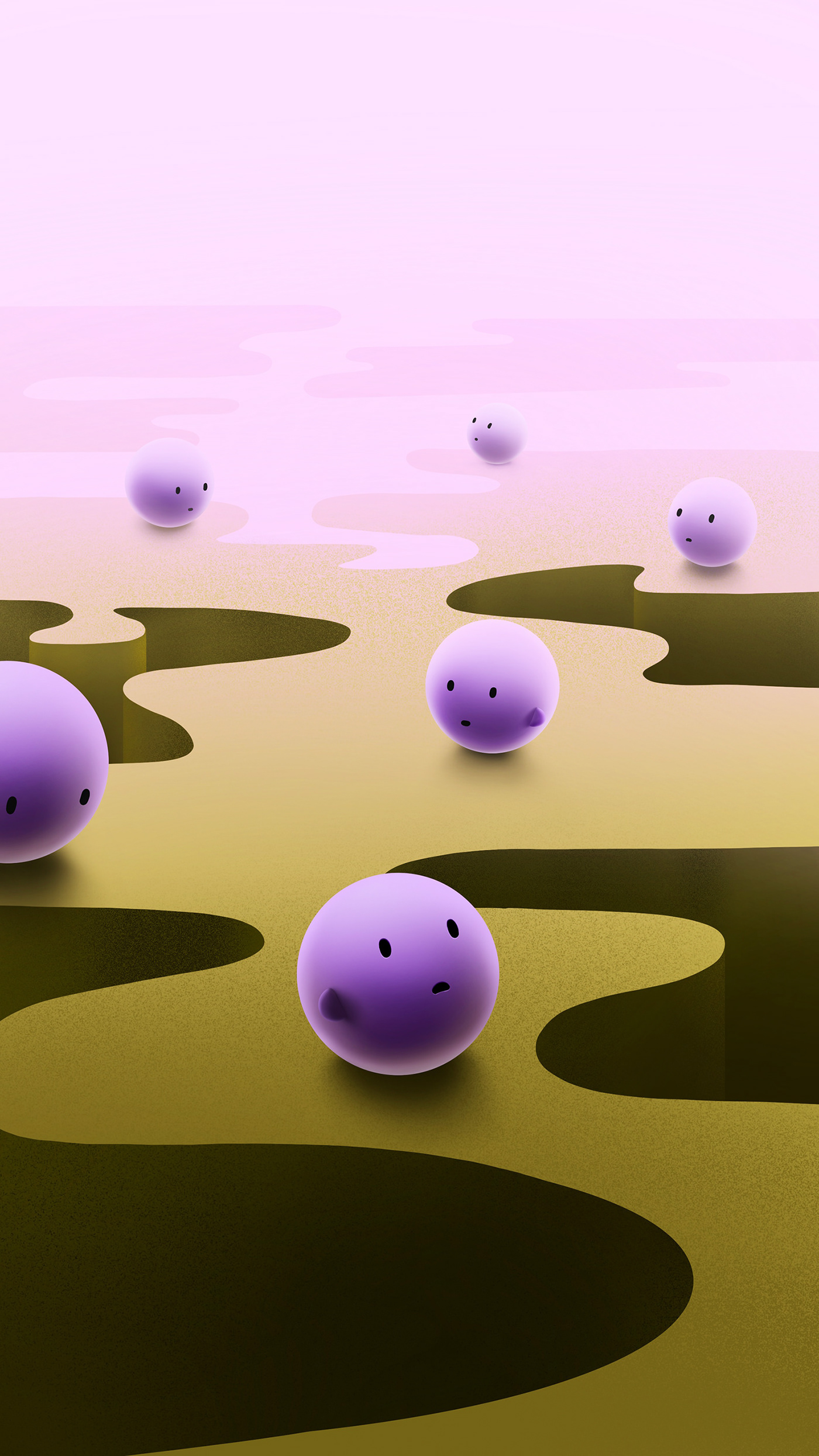 Purple Head，illustration，surrealistic，