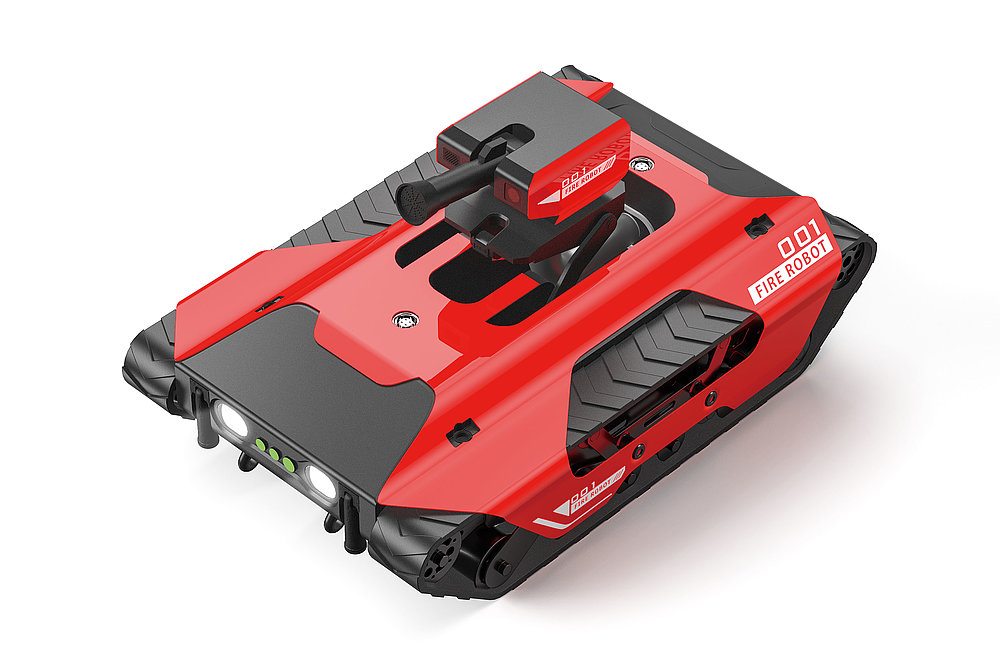 Fire fighting robot，Firefighting Robot，fire detection，2023 Red Dot Design Concept Award，