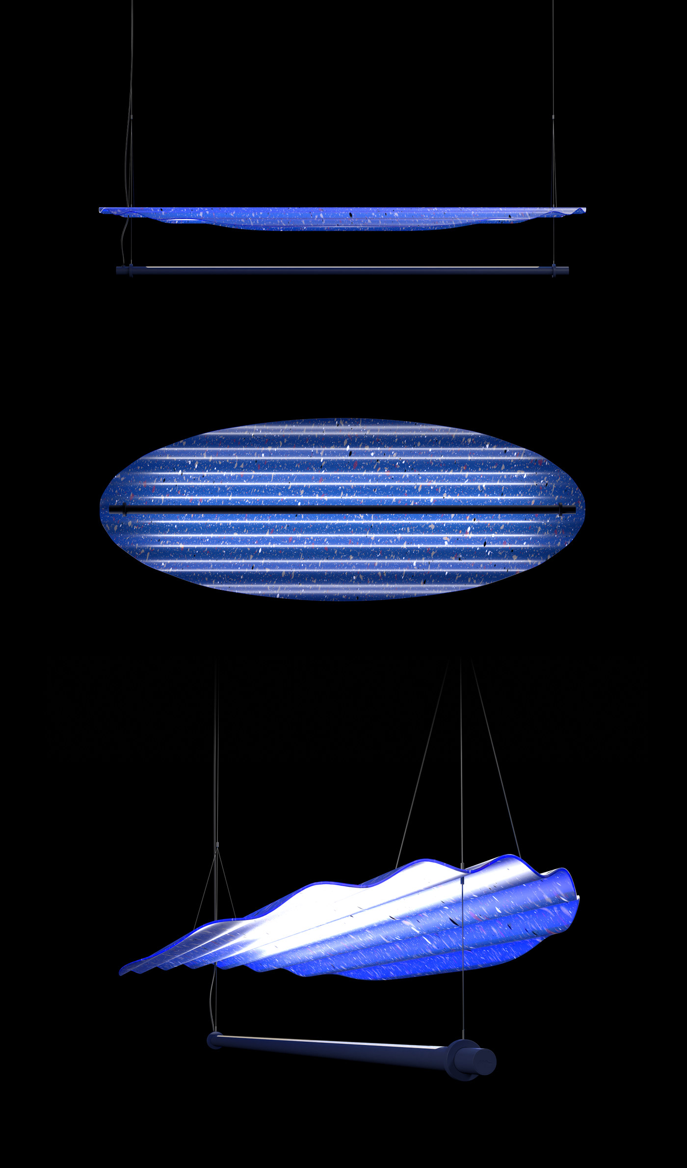 a chandelier，Recycled plastics，lamps and lanterns，Italy，Lamp design，industrial design，product design，Product rendering，