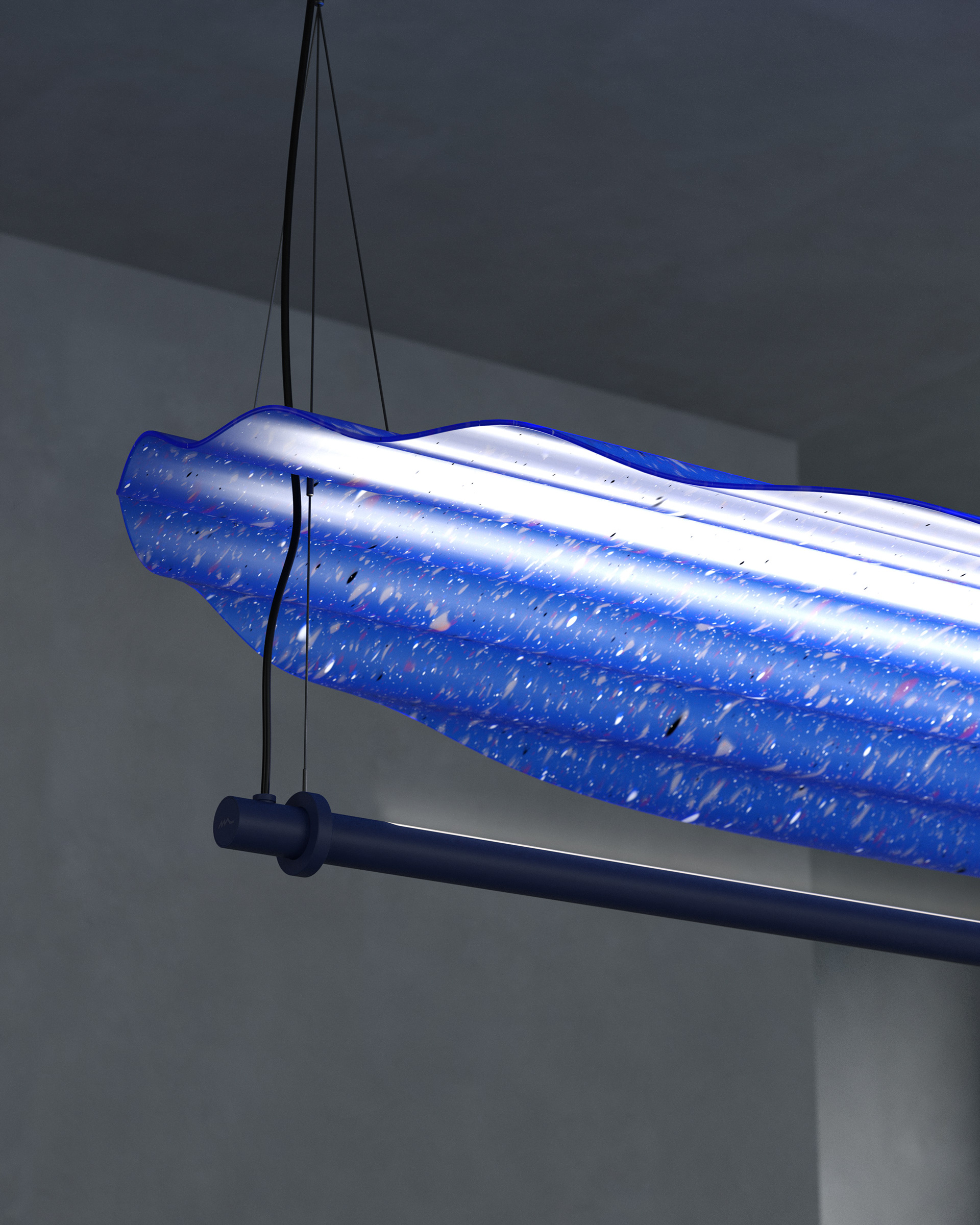 a chandelier，Recycled plastics，lamps and lanterns，Italy，Lamp design，industrial design，product design，Product rendering，