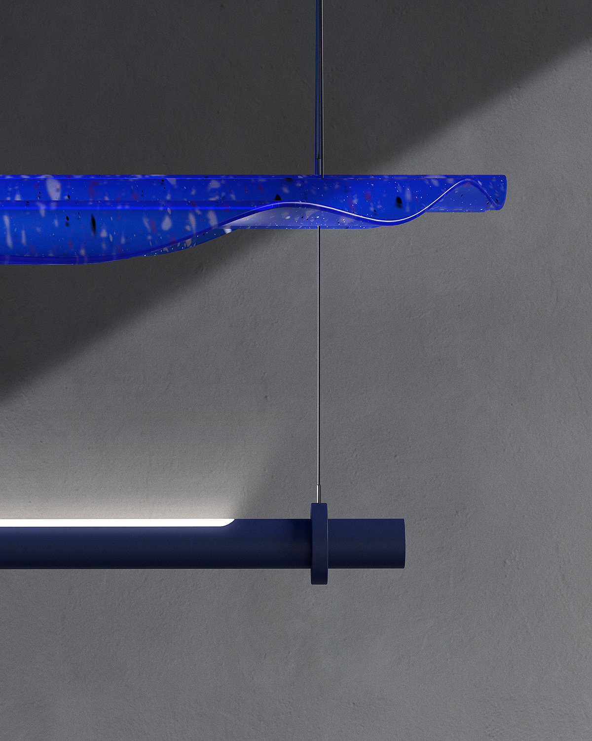 a chandelier，Recycled plastics，lamps and lanterns，Italy，Lamp design，industrial design，product design，Product rendering，