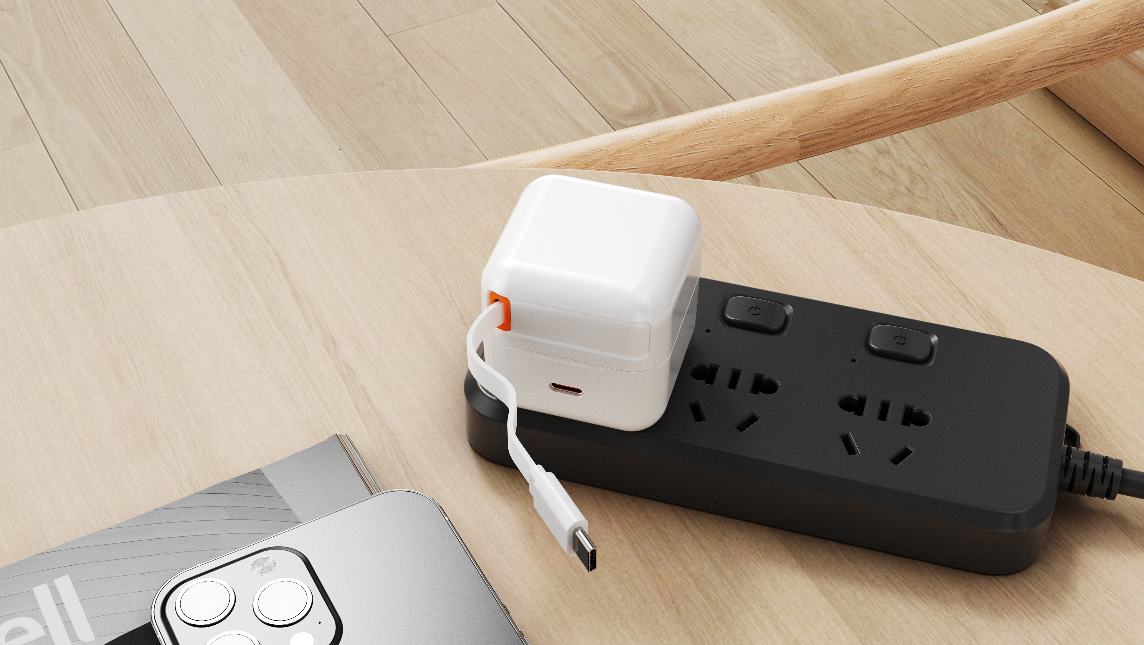 Telescopic cable adapter, up and down can be separated by magnetic connection，