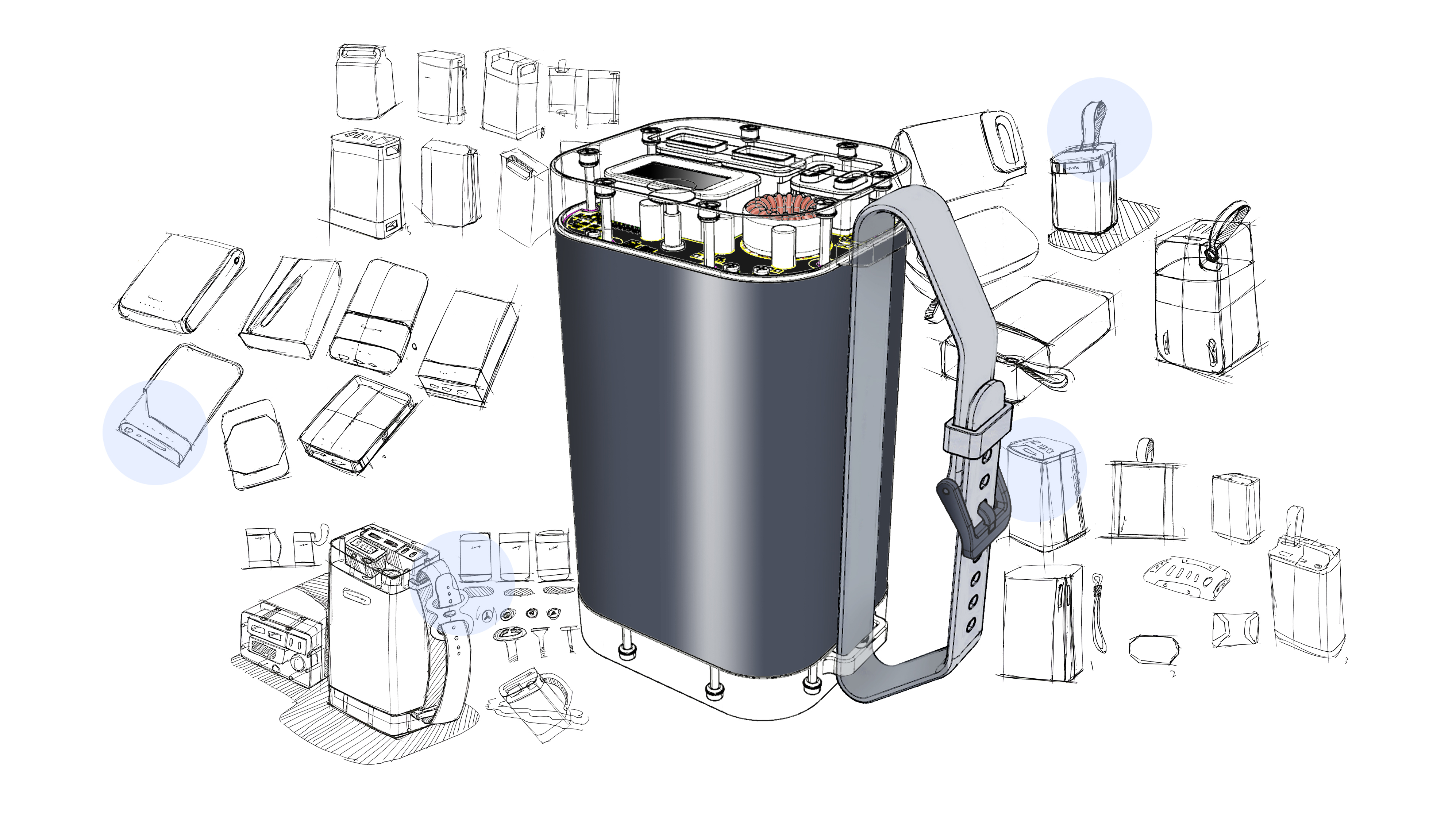 Mobile power supply, large capacity, waterproof, anti-drop, outdoor power supply，