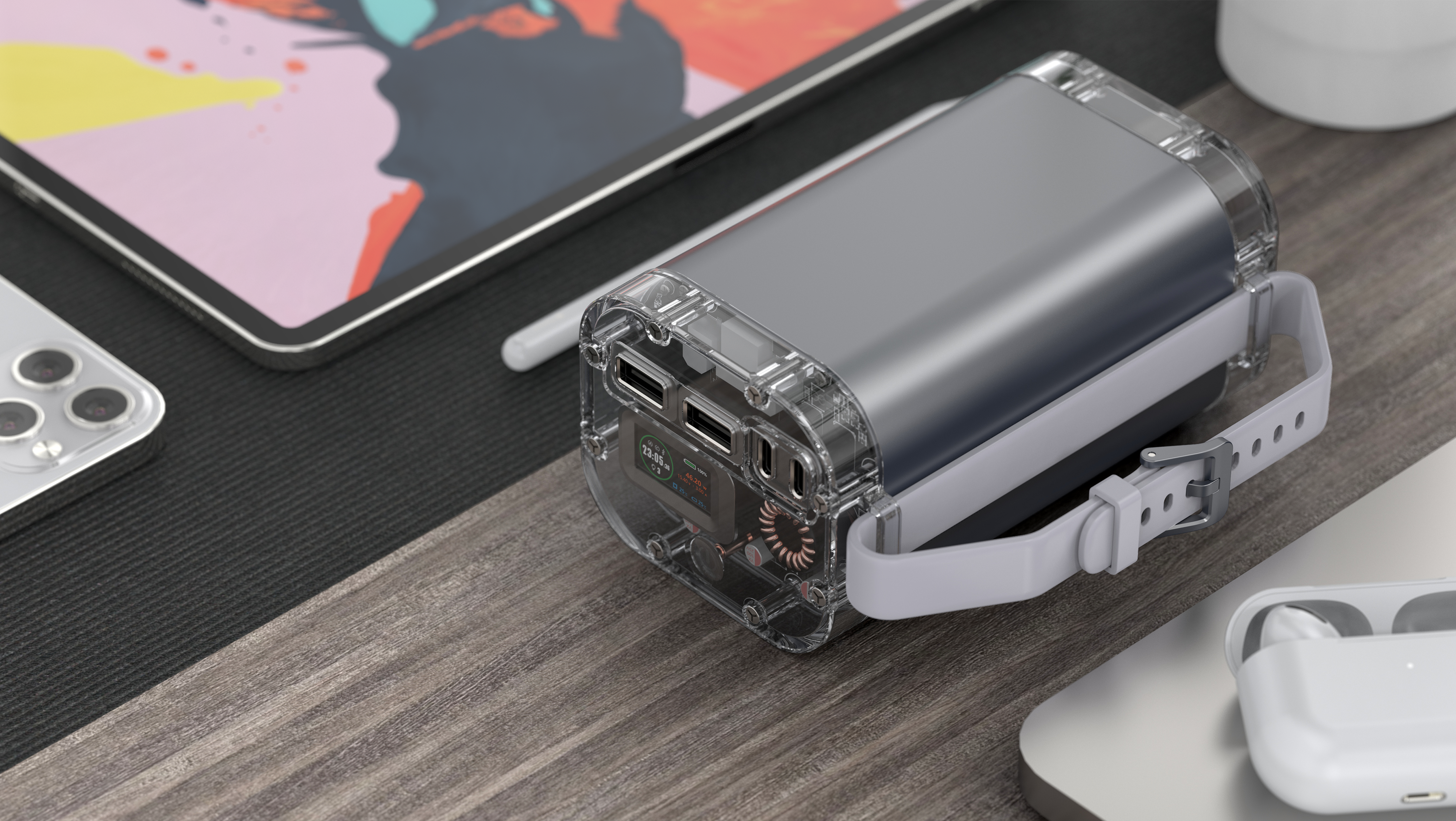 Mobile power supply, large capacity, waterproof, anti-drop, outdoor power supply，