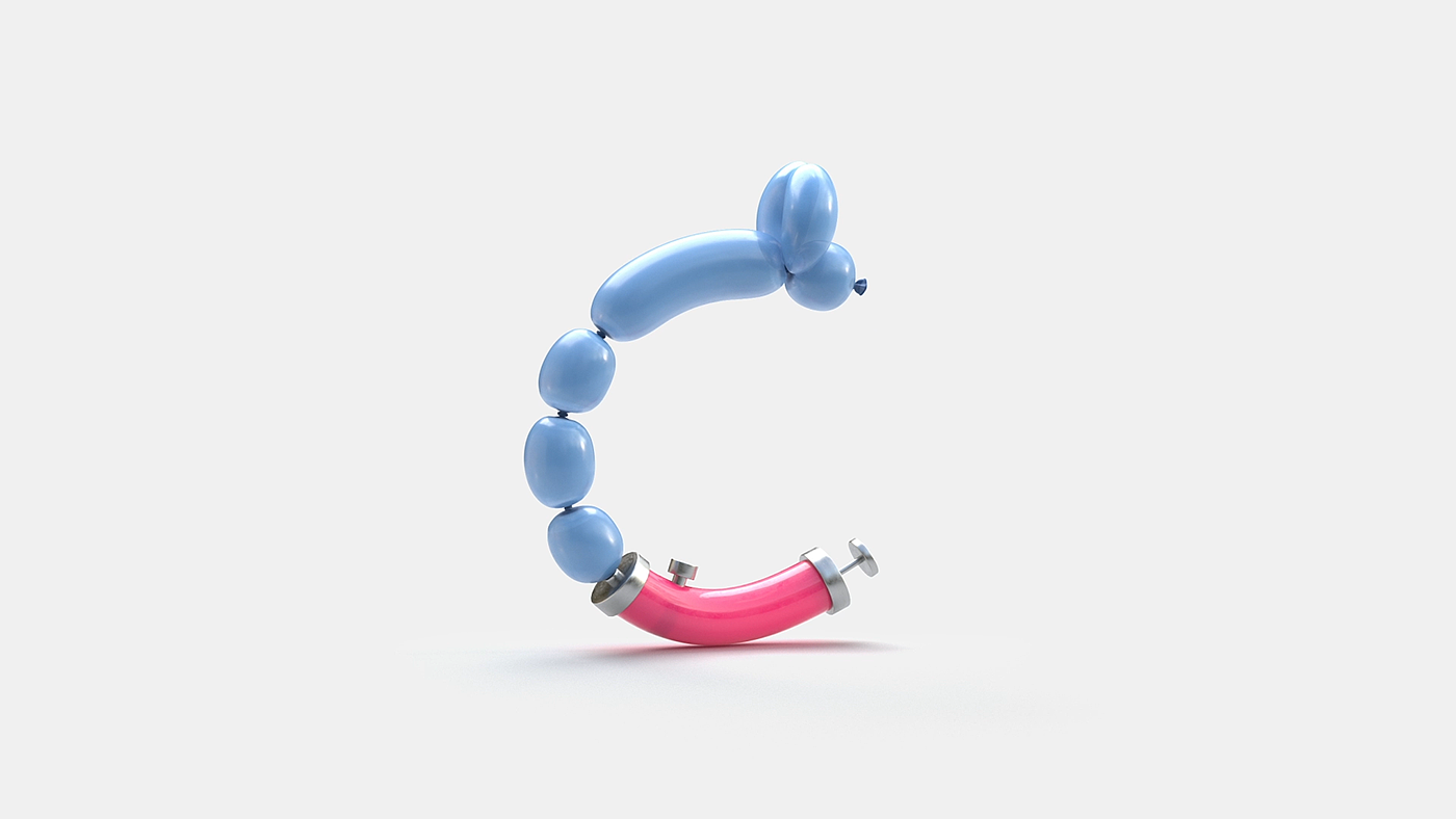 3D Animated Fonts，originality，three-dimensional art，3D modeling，