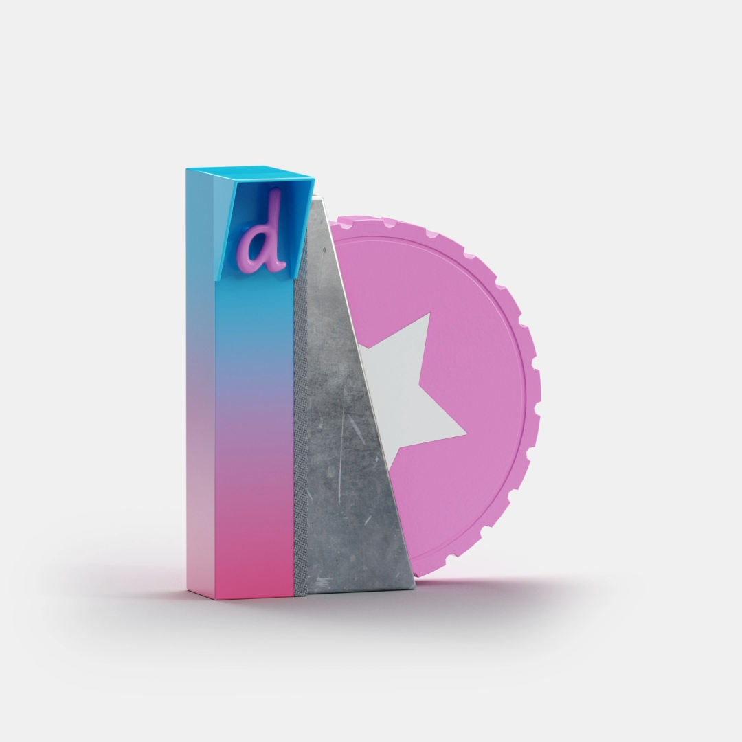 3D Animated Fonts，originality，three-dimensional art，3D modeling，