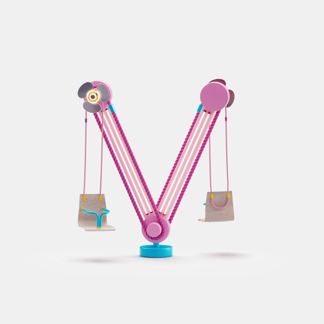 3D Animated Fonts，originality，three-dimensional art，3D modeling，