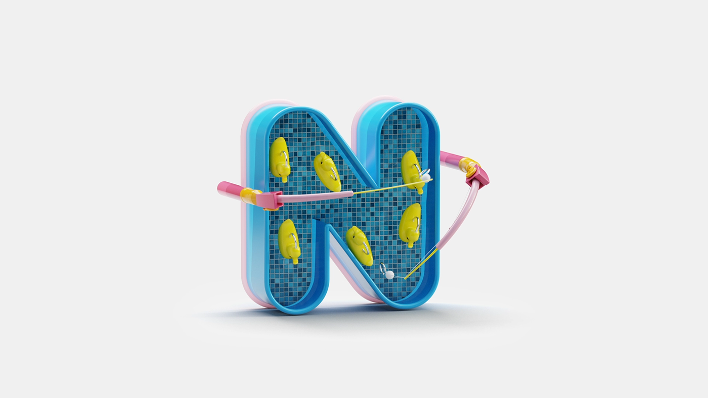 3D Animated Fonts，originality，three-dimensional art，3D modeling，