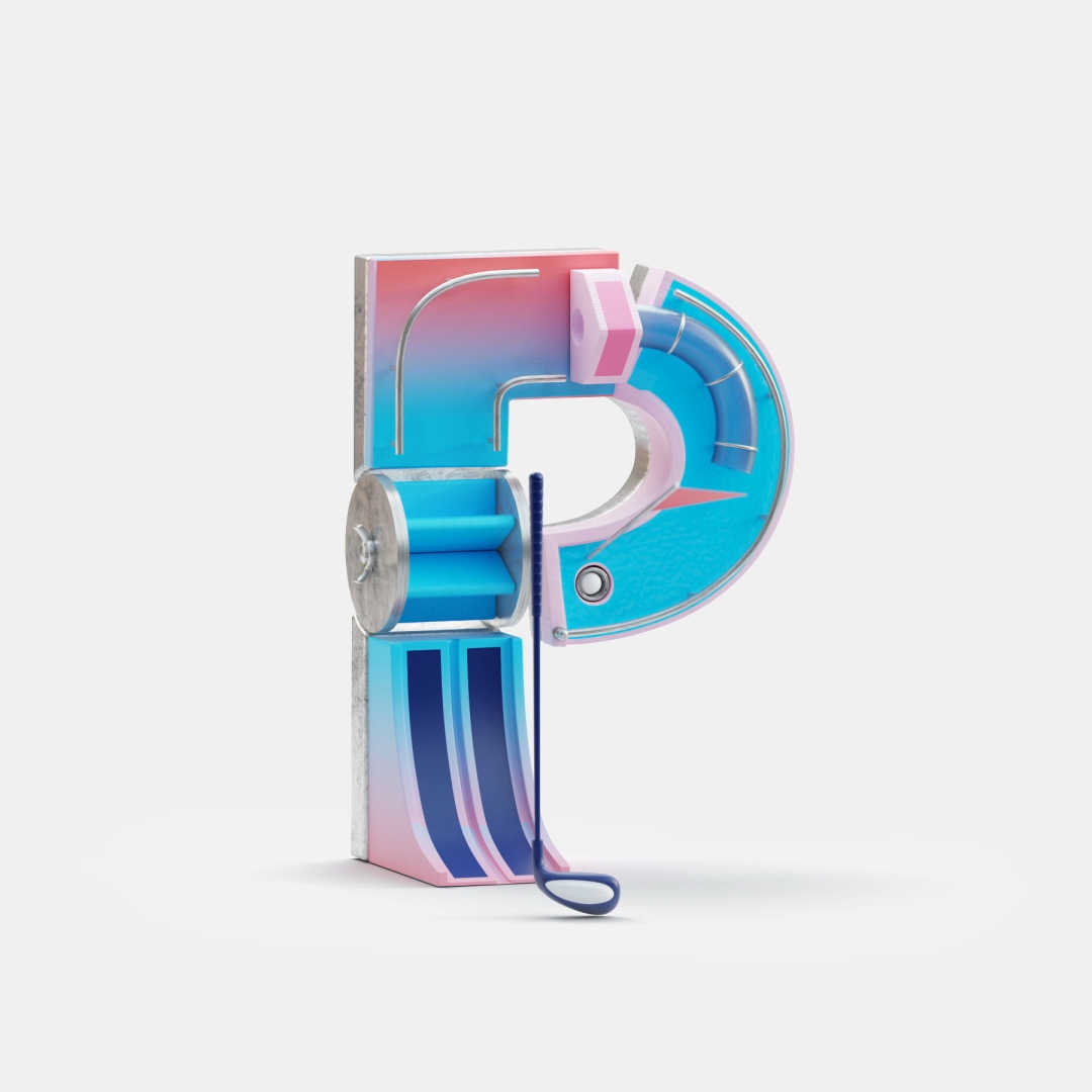 3D Animated Fonts，originality，three-dimensional art，3D modeling，