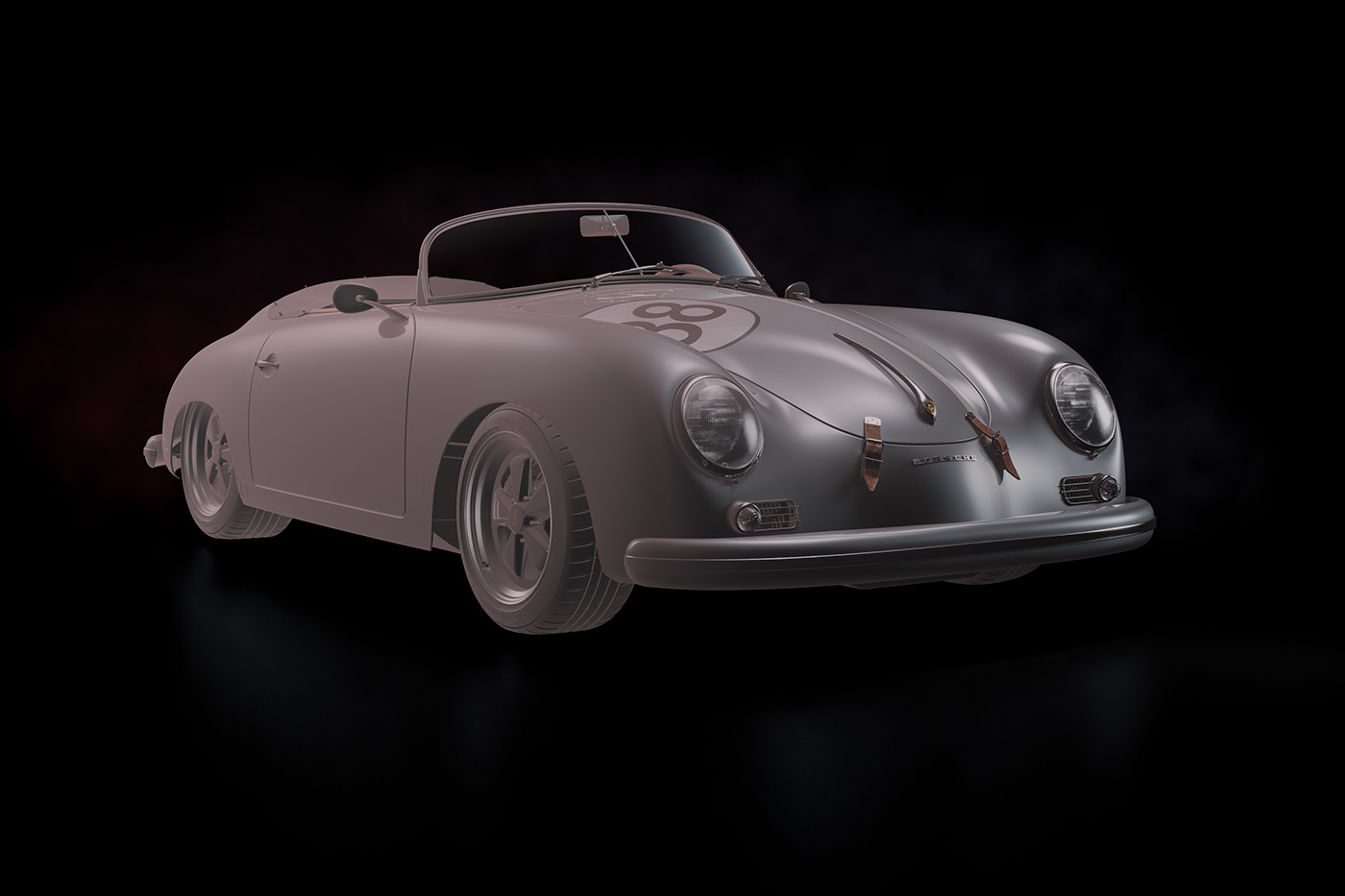 vehicle，automobile，cgi，Porsche 356，