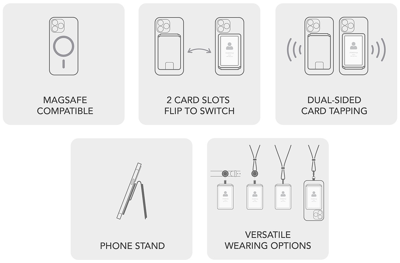 DuoFlip，卡包，手机支架，附件，