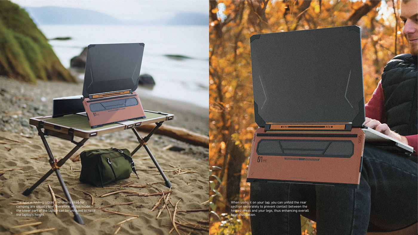 Notebook computer，camping，outdoors，