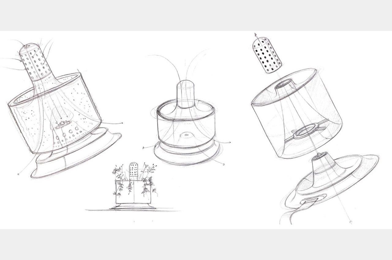hydroponic flowerpot，Futurism，bionics，sustainable，