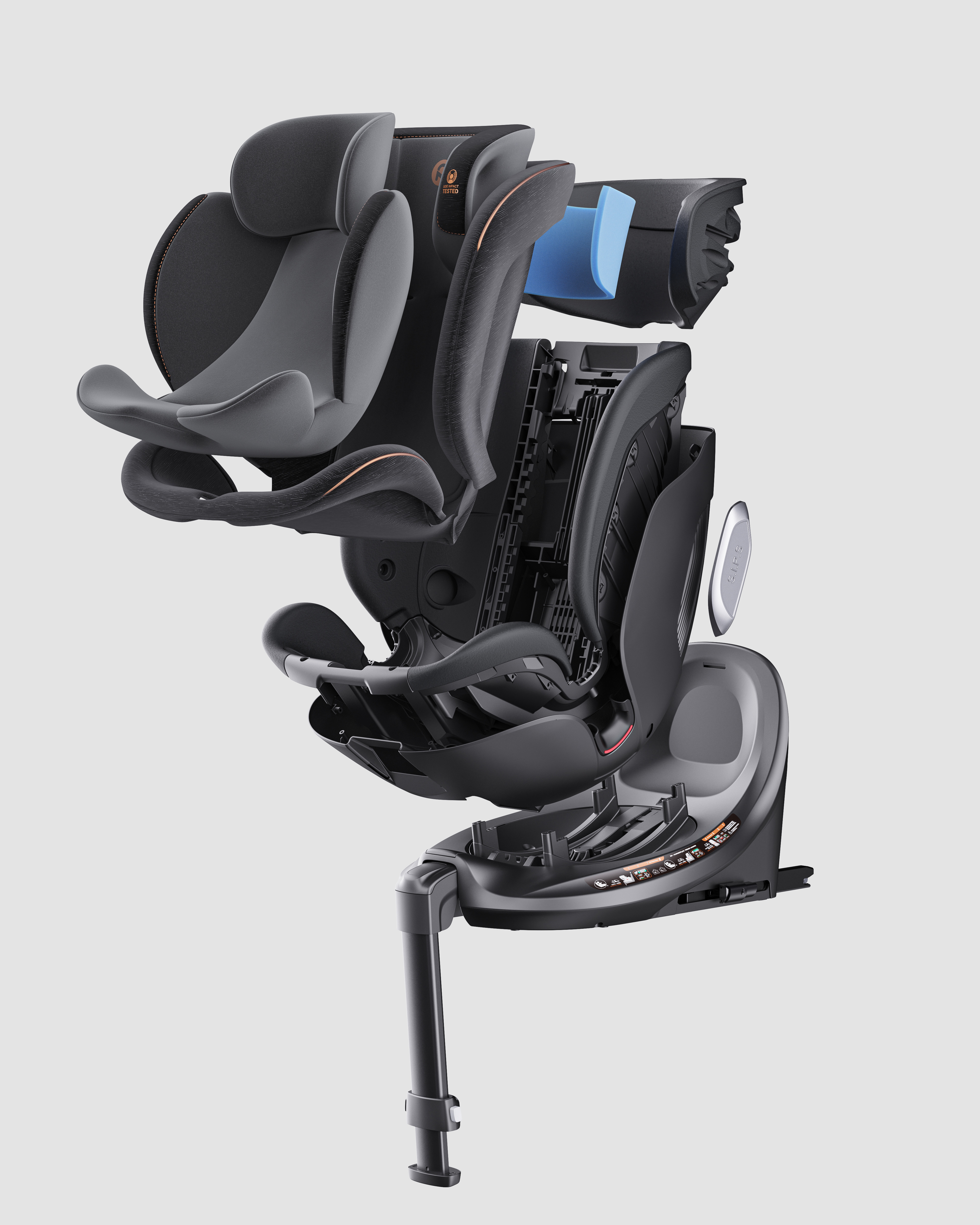 Safety seat，Child mother and baby，3D rendering，Product rendering，E-commerce details，vehicle-use child safety seats，