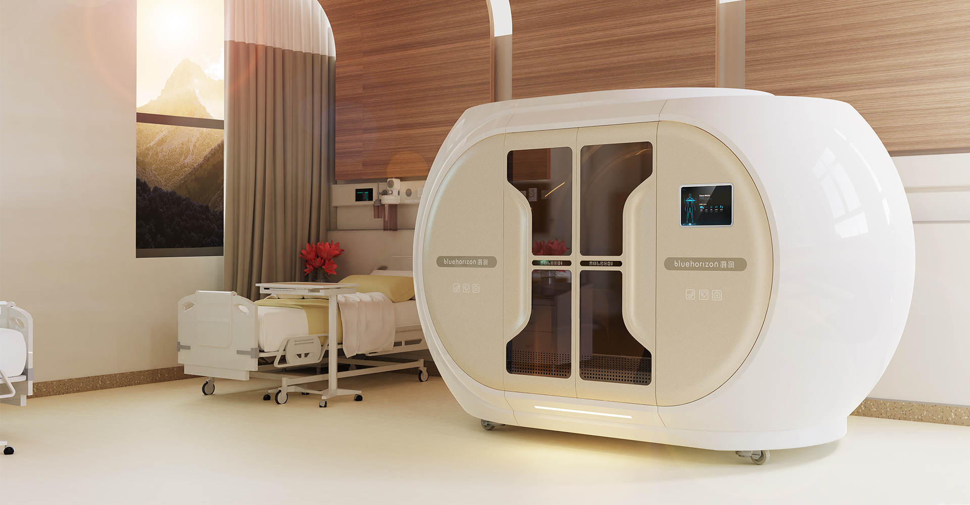 hyperbaric oxygen chamber，micro hyperbaric oxygen chamber，Oxygen supplement chamber，Hyperbaric Oxygen Chamber Design，industrial design，Appearance and structure design，Whale Jubilee Design，