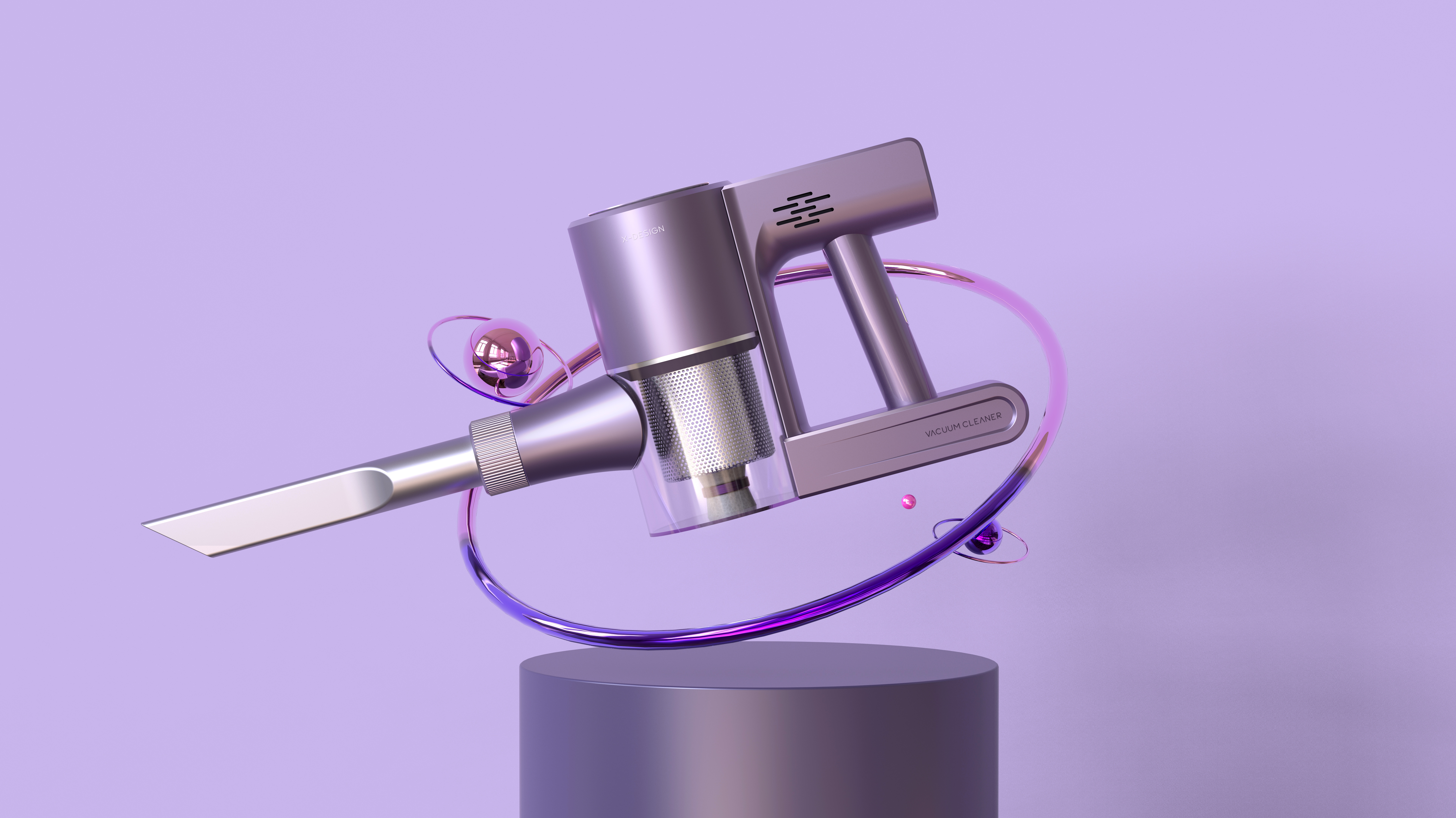 New handheld vacuum cleaner appearance design (secret purple)，