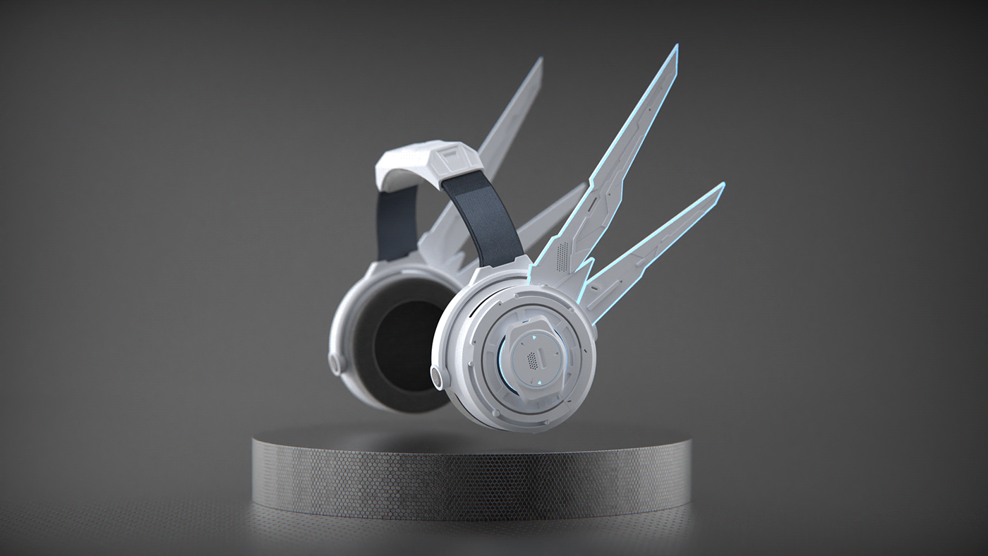 industrial design，headset，concept，Cyberpunk，