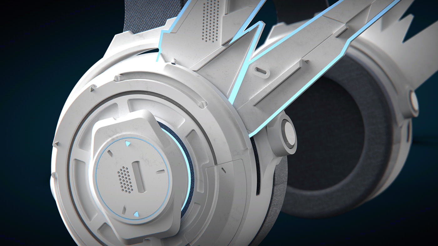 industrial design，headset，concept，Cyberpunk，