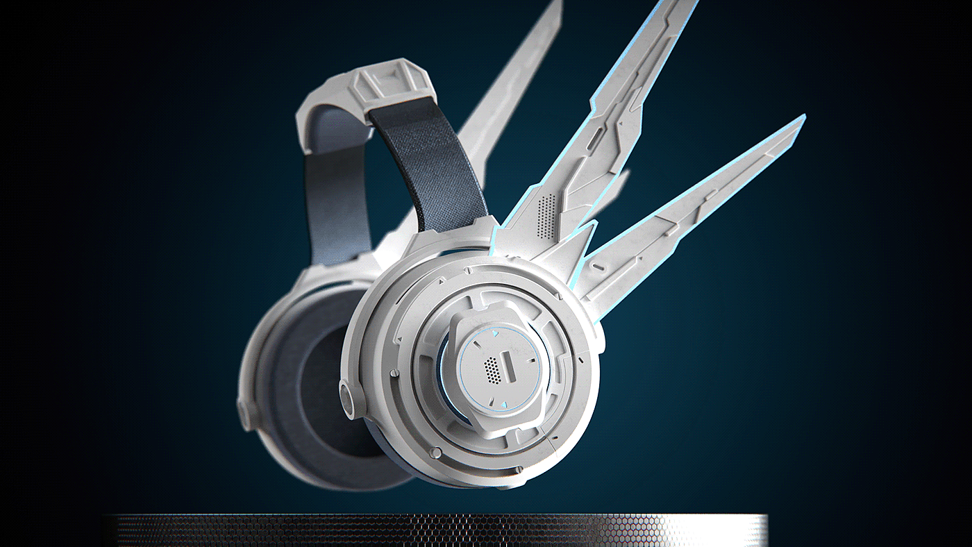 industrial design，headset，concept，Cyberpunk，