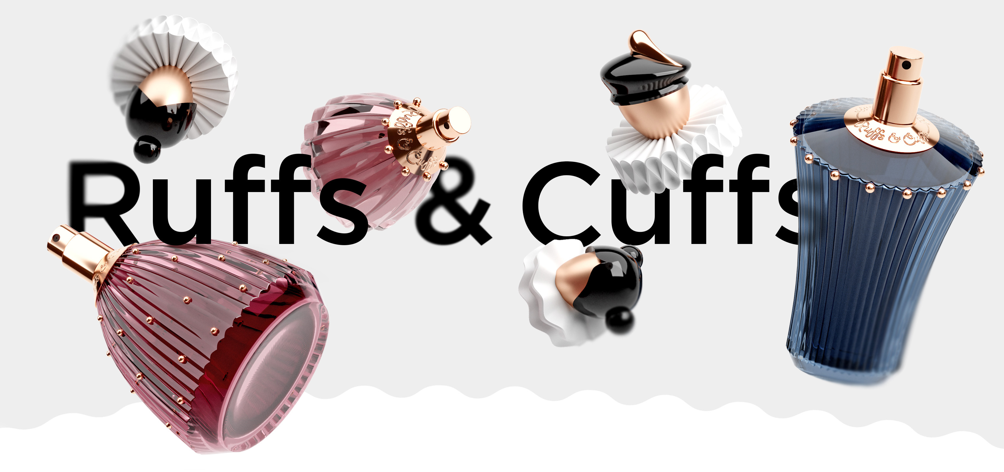 “Ruffs & Cuffs”，Perfume，packing design，Stylization，